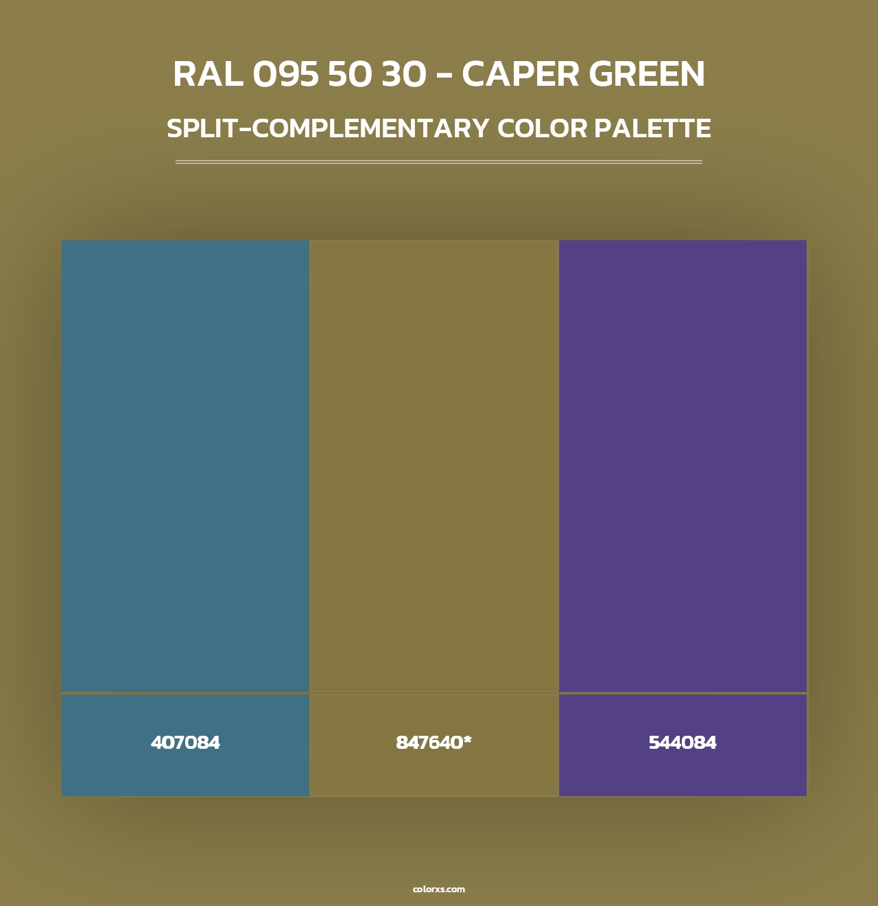 RAL 095 50 30 - Caper Green - Split-Complementary Color Palette