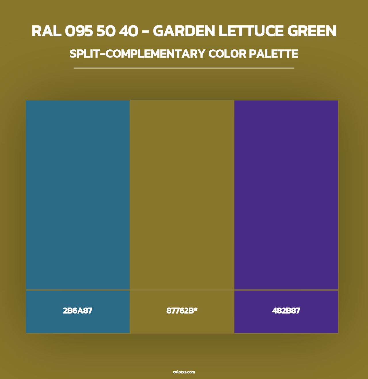 RAL 095 50 40 - Garden Lettuce Green - Split-Complementary Color Palette