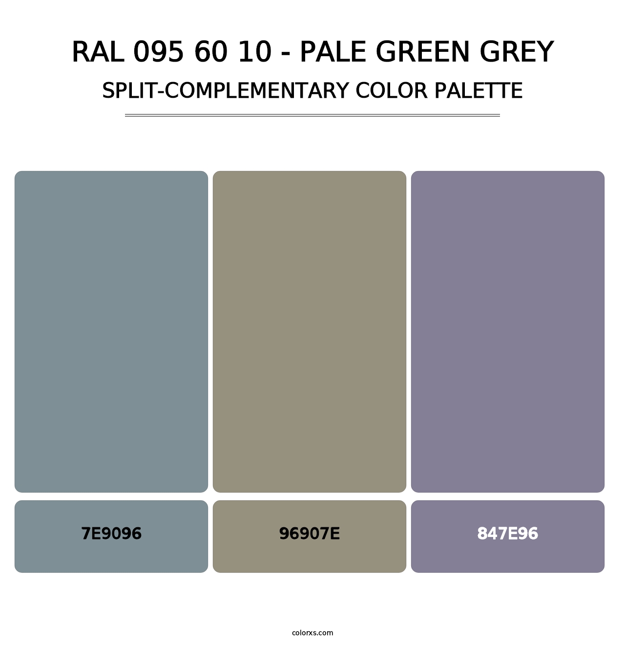 RAL 095 60 10 - Pale Green Grey - Split-Complementary Color Palette