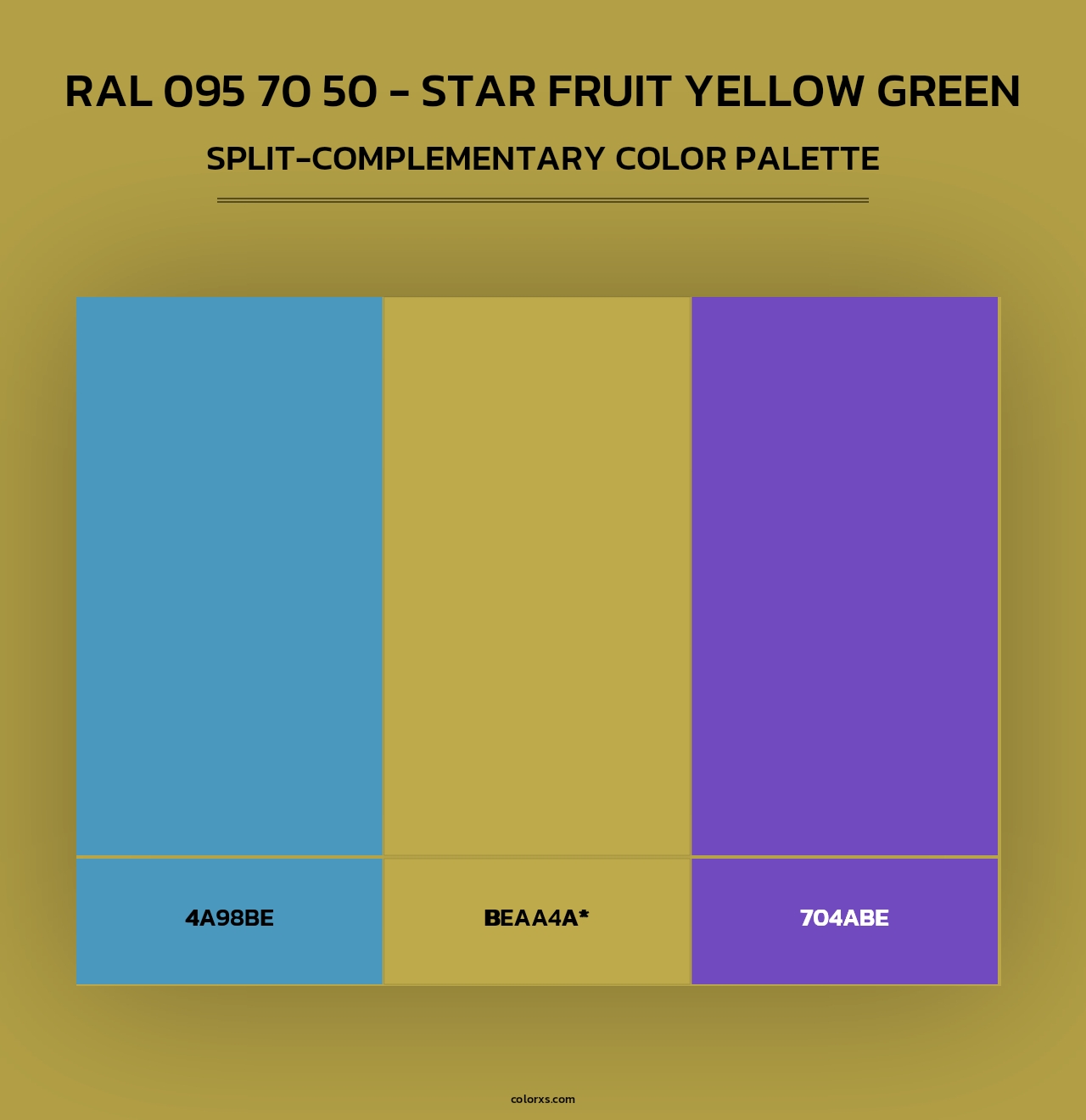 RAL 095 70 50 - Star Fruit Yellow Green - Split-Complementary Color Palette