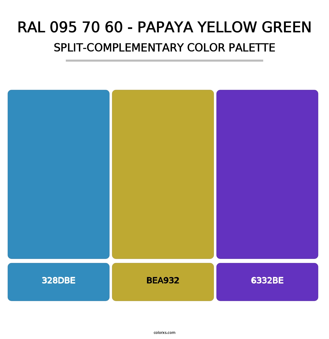 RAL 095 70 60 - Papaya Yellow Green - Split-Complementary Color Palette
