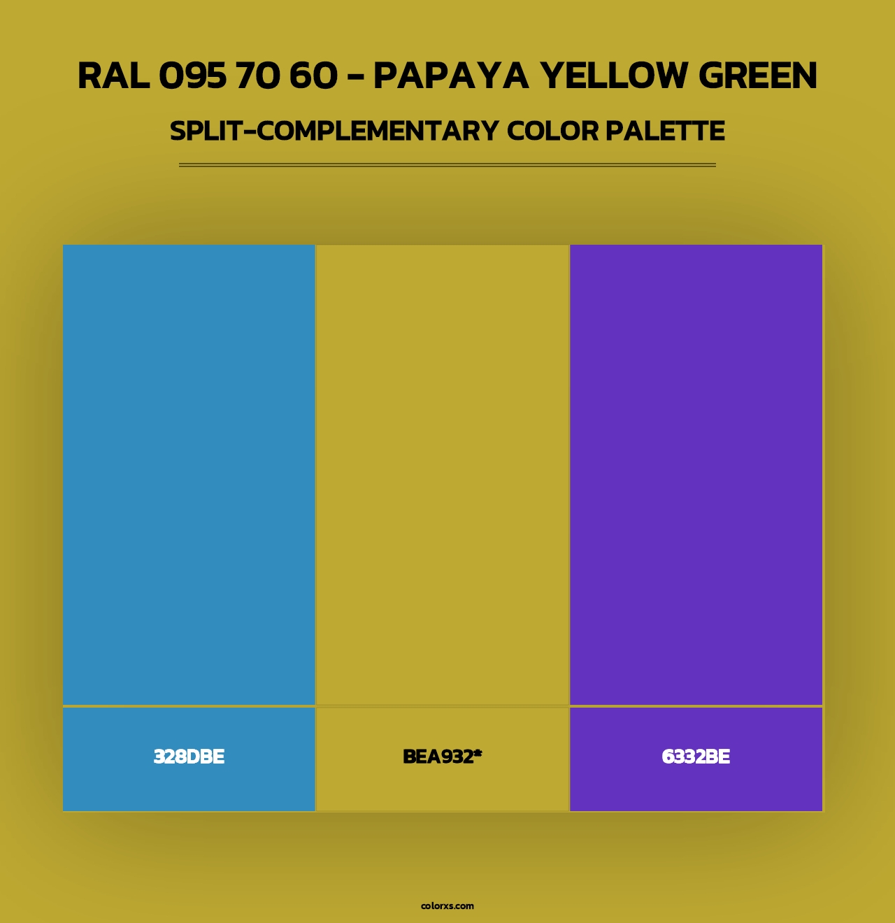 RAL 095 70 60 - Papaya Yellow Green - Split-Complementary Color Palette