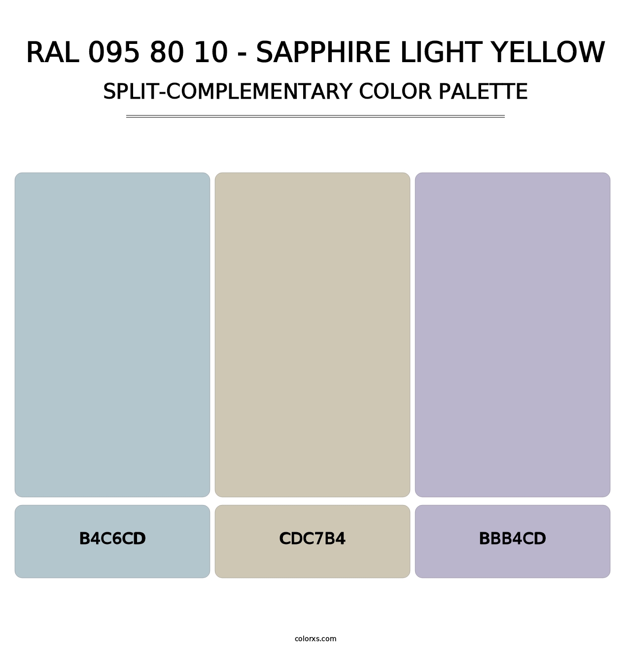 RAL 095 80 10 - Sapphire Light Yellow - Split-Complementary Color Palette