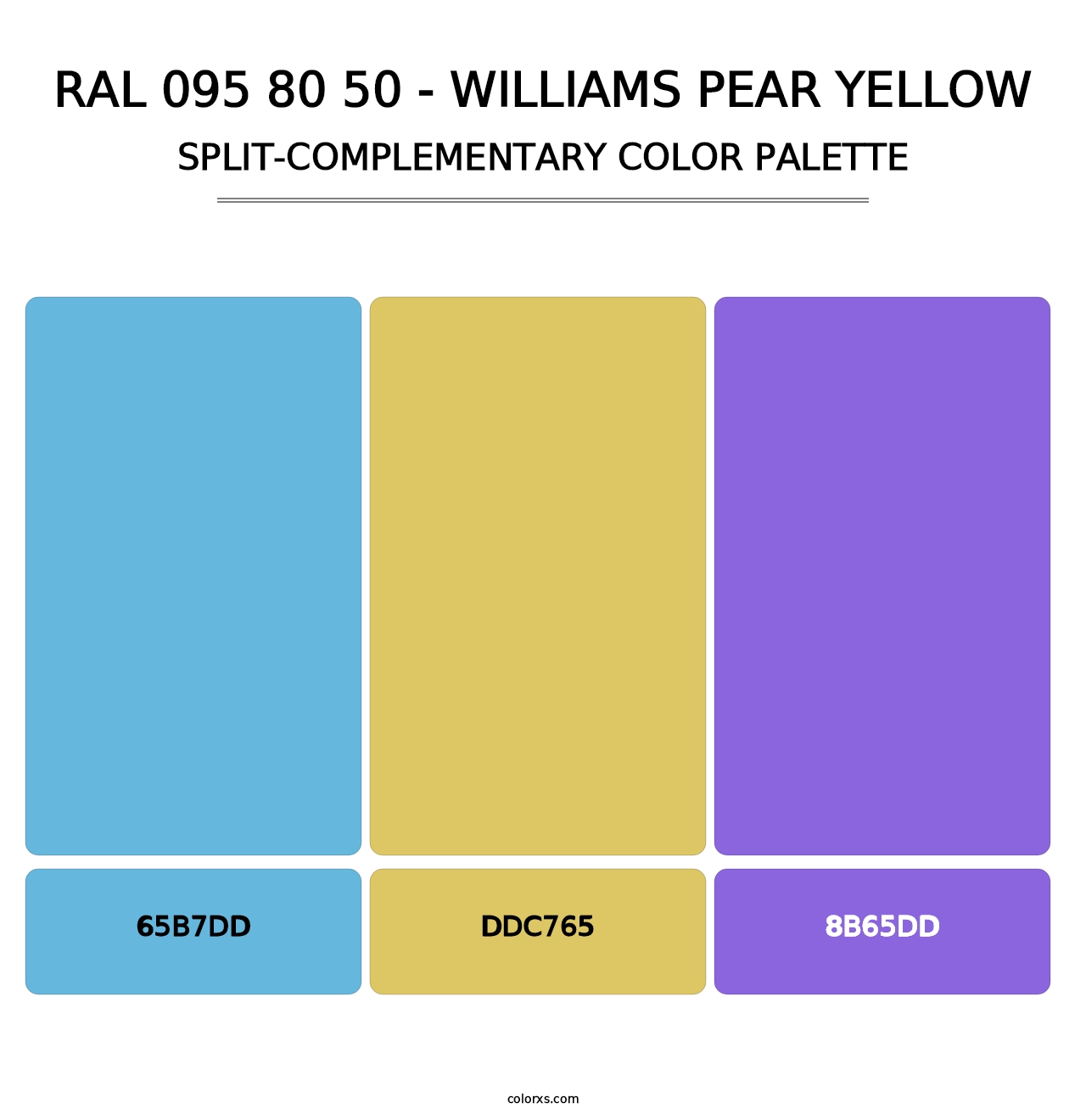 RAL 095 80 50 - Williams Pear Yellow - Split-Complementary Color Palette