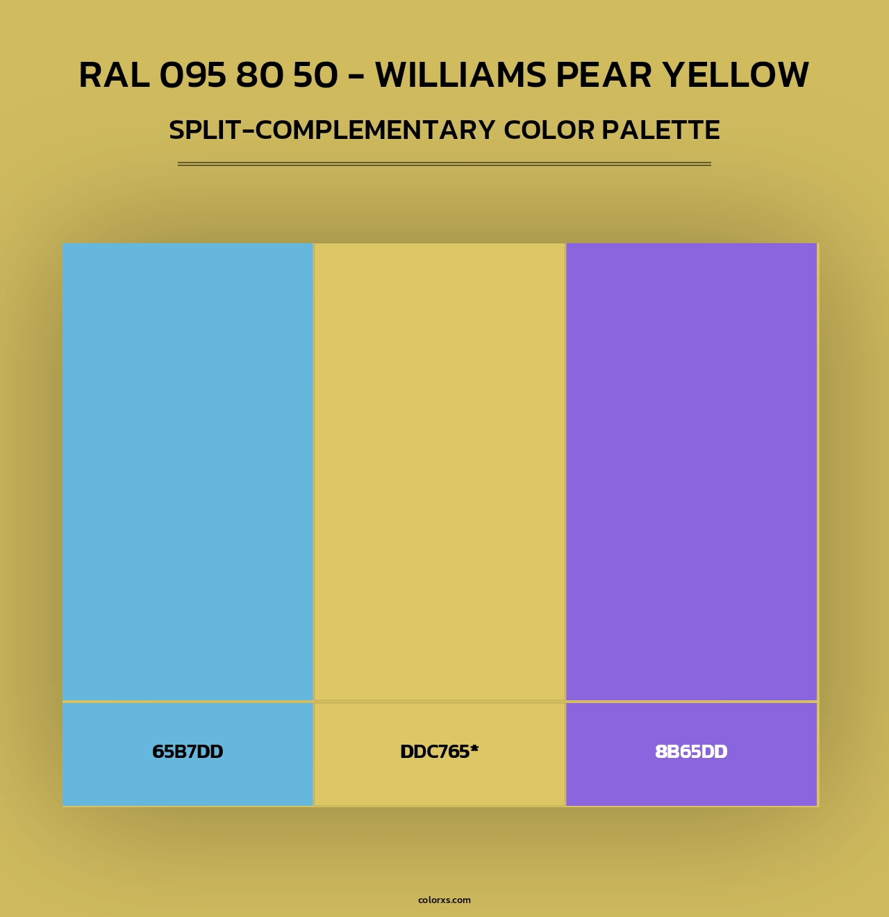 RAL 095 80 50 - Williams Pear Yellow - Split-Complementary Color Palette