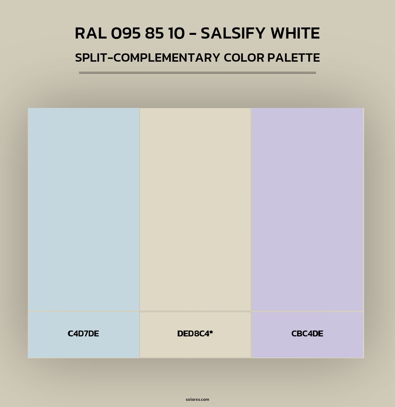 RAL 095 85 10 - Salsify White - Split-Complementary Color Palette