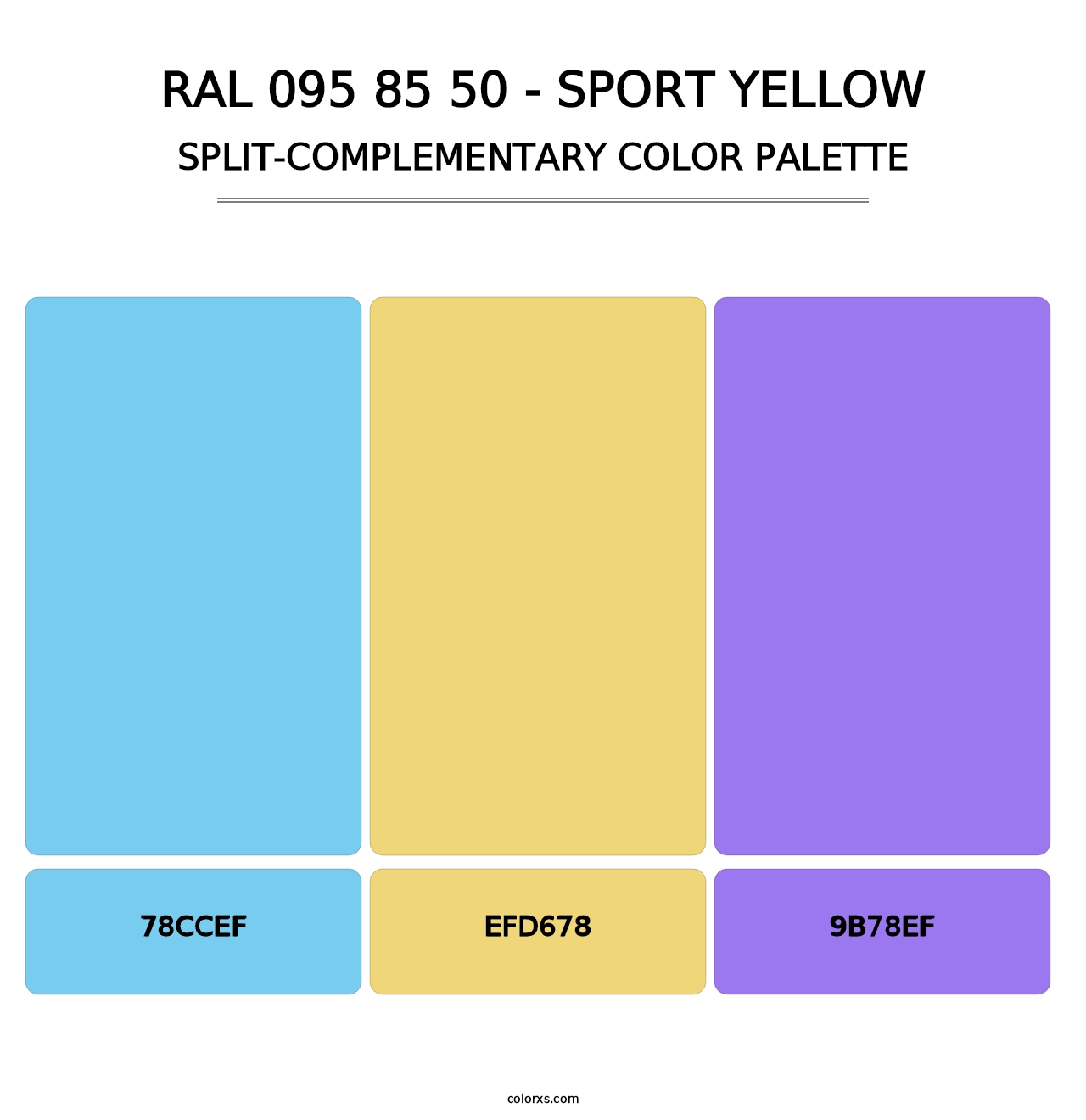 RAL 095 85 50 - Sport Yellow - Split-Complementary Color Palette