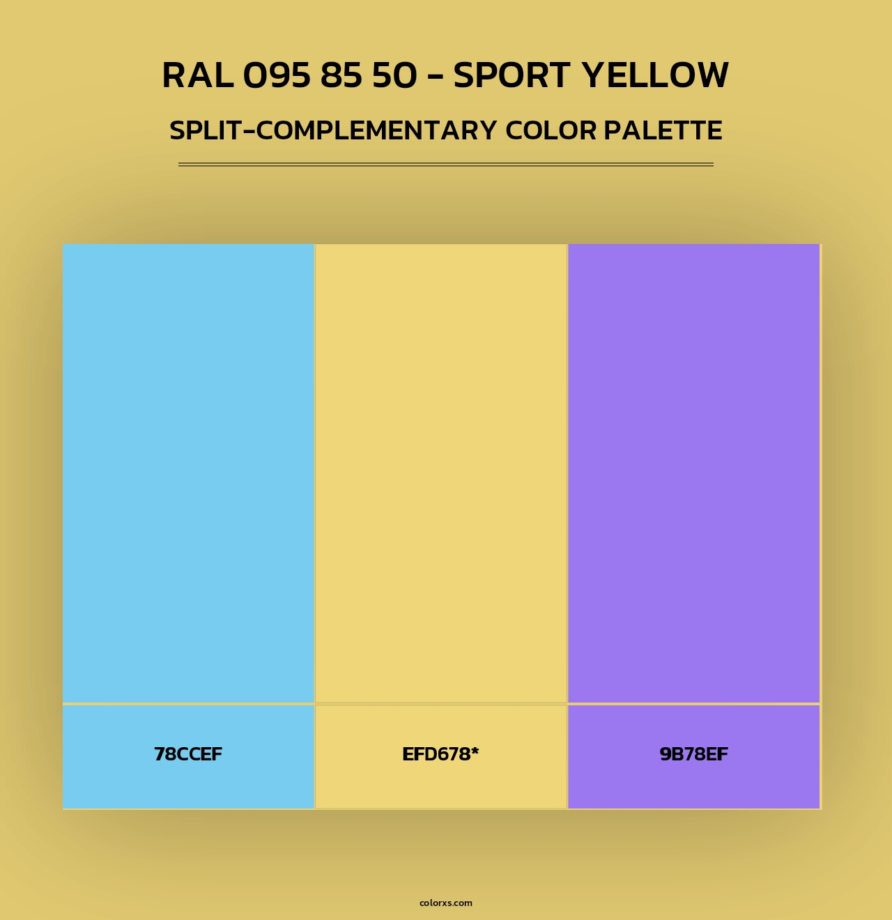 RAL 095 85 50 - Sport Yellow - Split-Complementary Color Palette