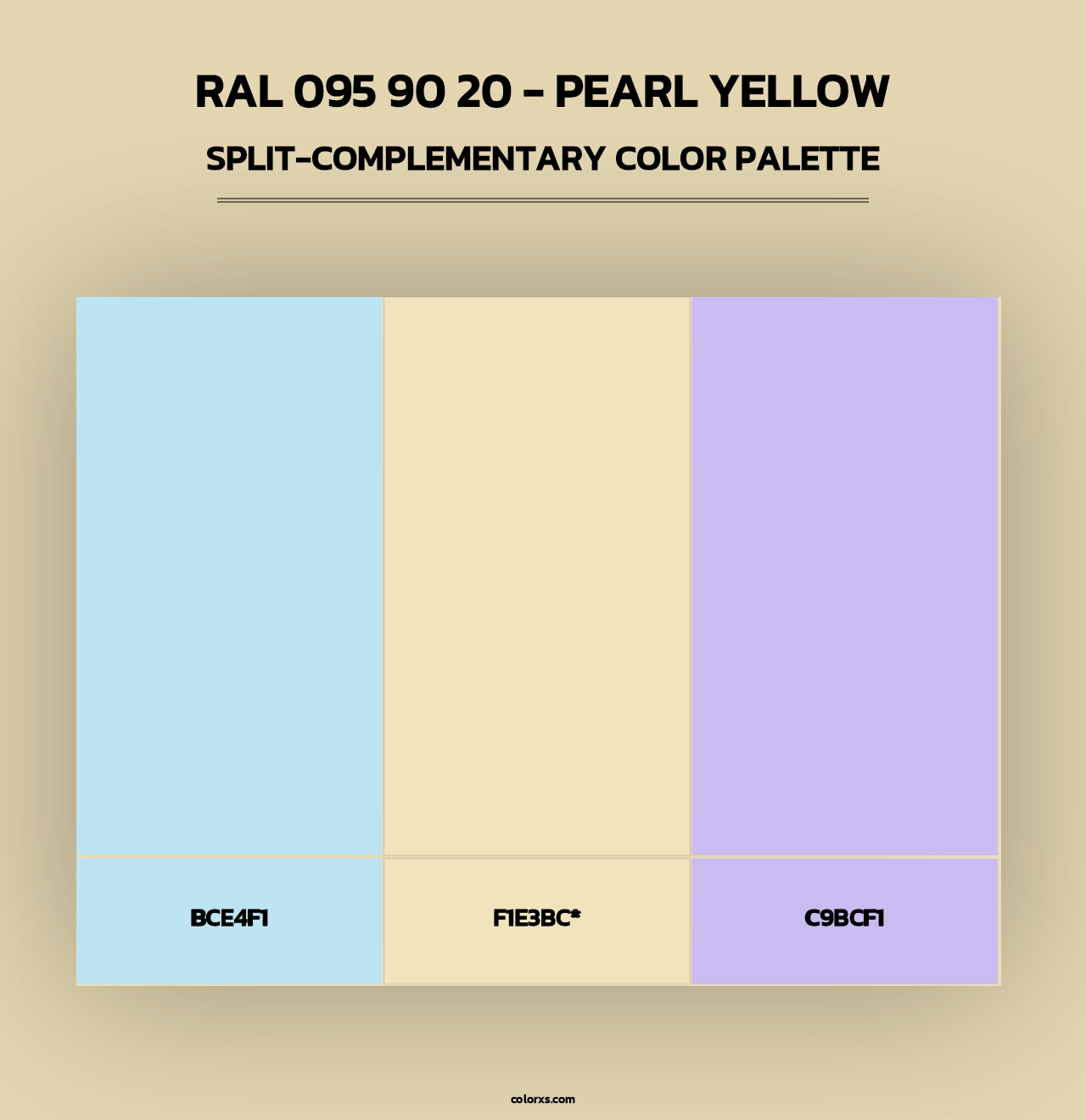 RAL 095 90 20 - Pearl Yellow - Split-Complementary Color Palette