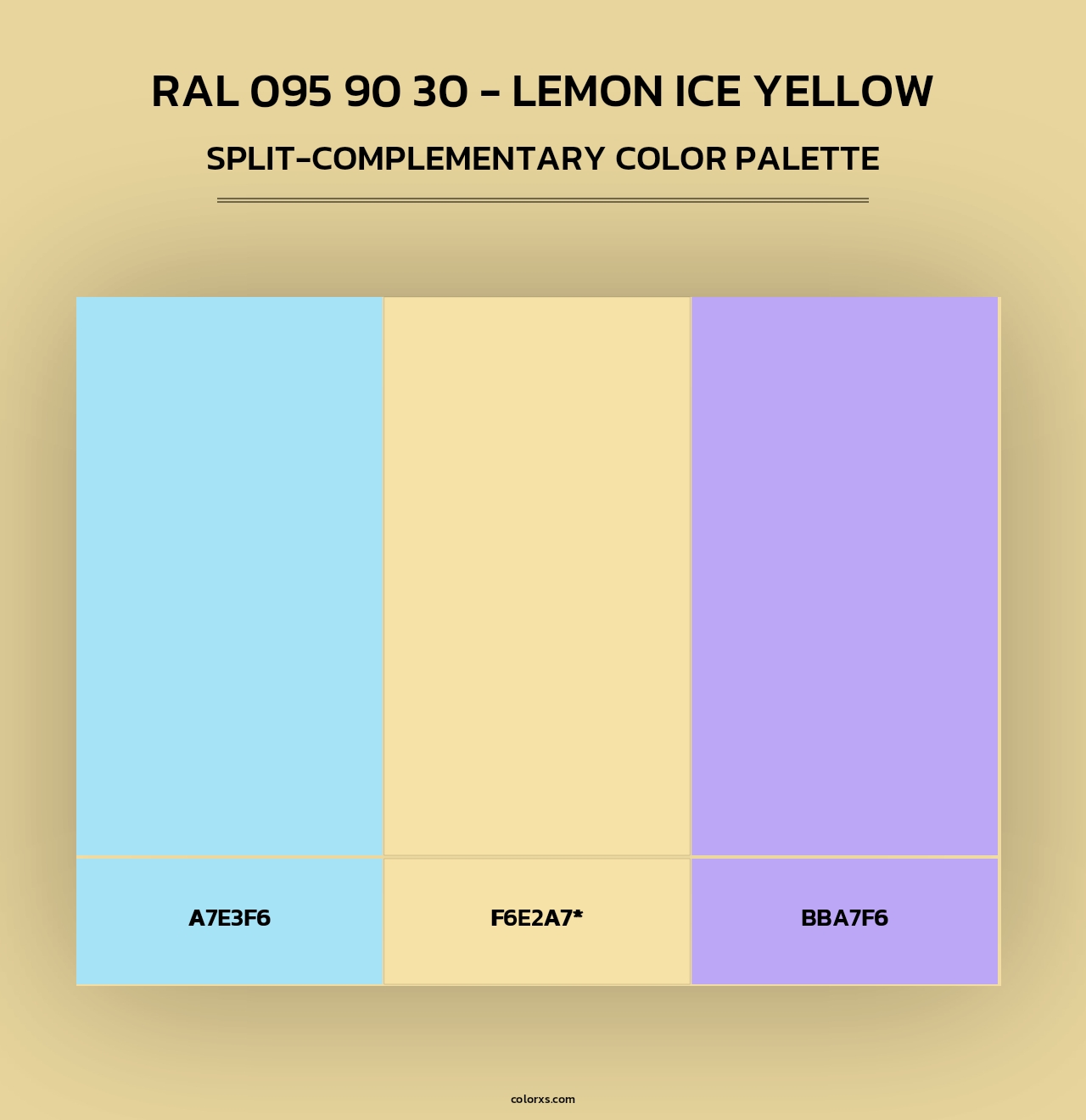 RAL 095 90 30 - Lemon Ice Yellow - Split-Complementary Color Palette