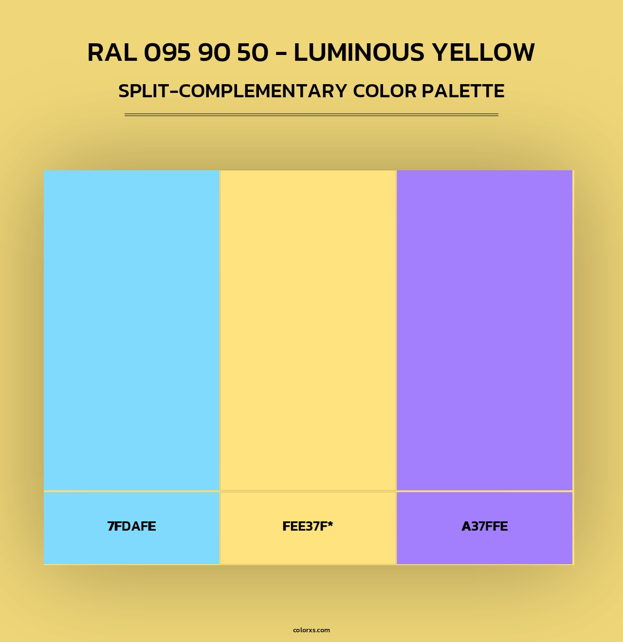 RAL 095 90 50 - Luminous Yellow - Split-Complementary Color Palette
