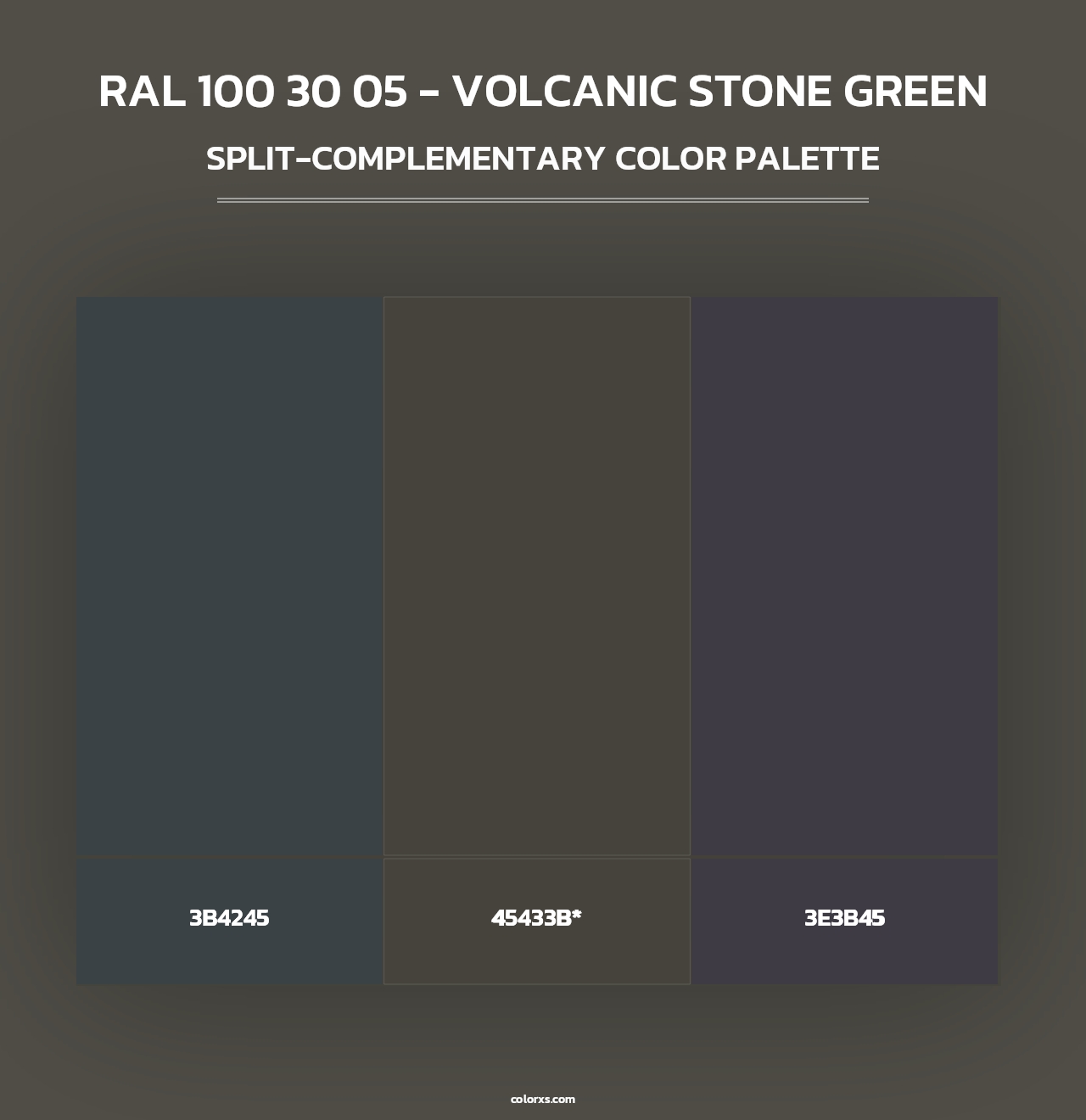 RAL 100 30 05 - Volcanic Stone Green - Split-Complementary Color Palette