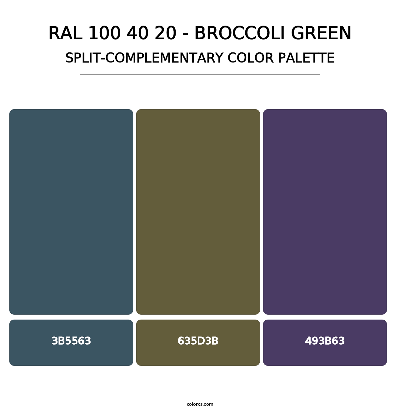 RAL 100 40 20 - Broccoli Green - Split-Complementary Color Palette