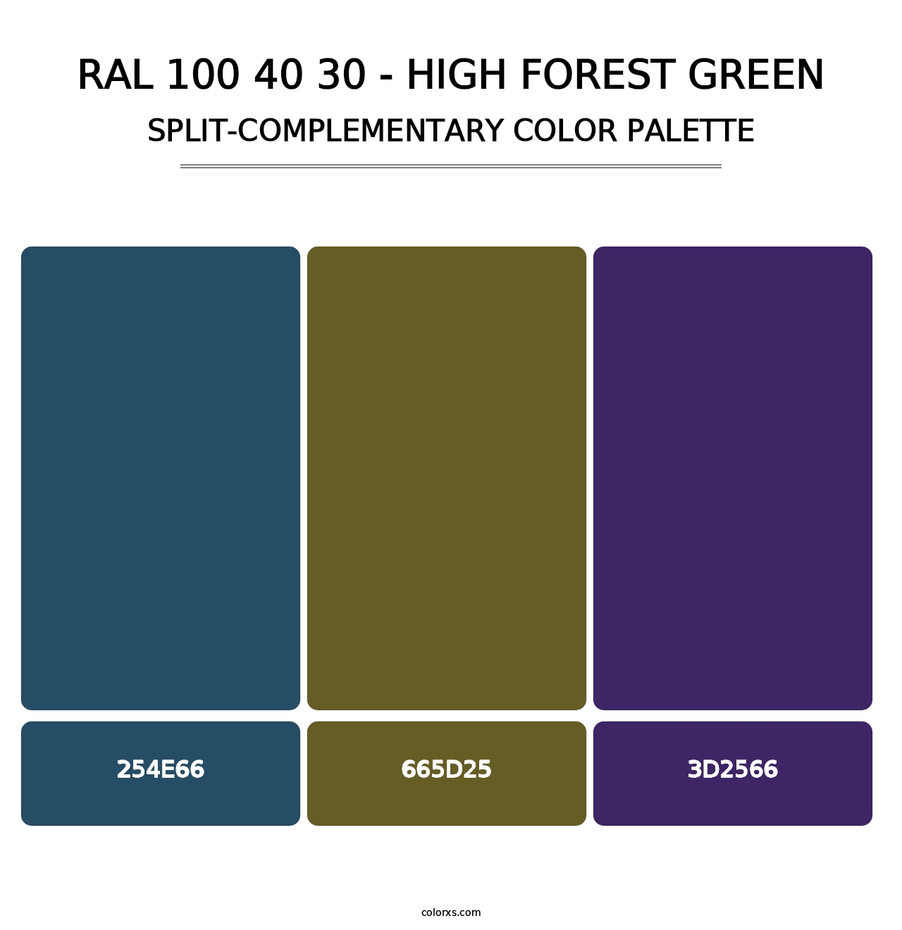 RAL 100 40 30 - High Forest Green - Split-Complementary Color Palette