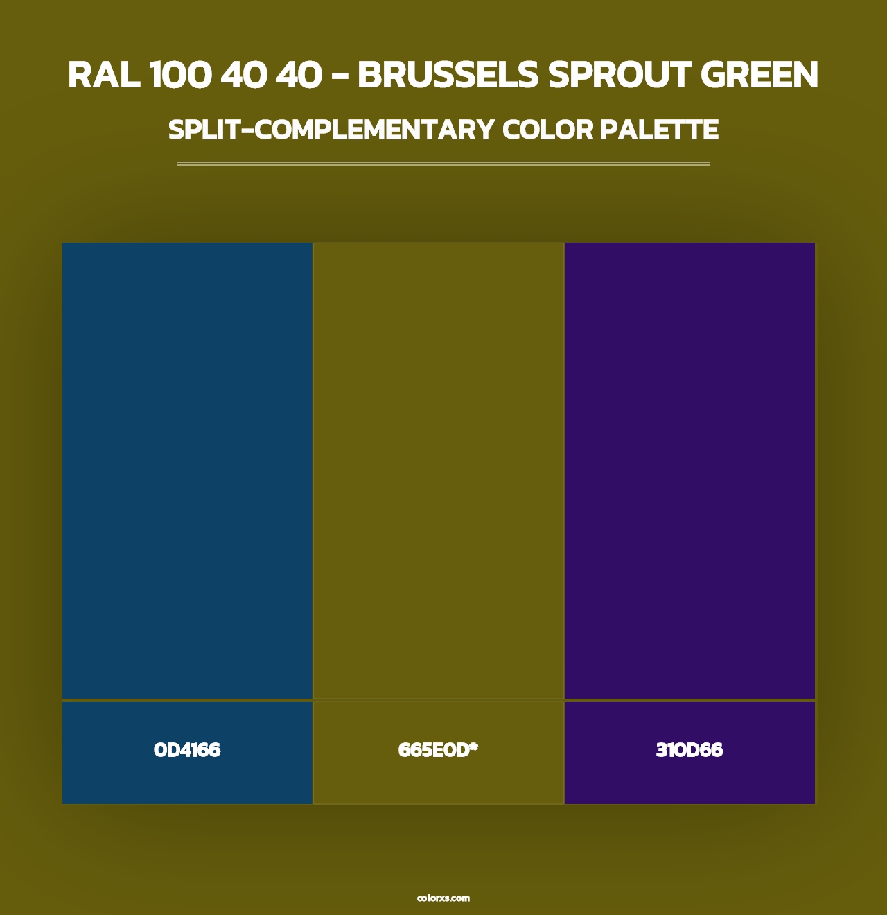 RAL 100 40 40 - Brussels Sprout Green - Split-Complementary Color Palette