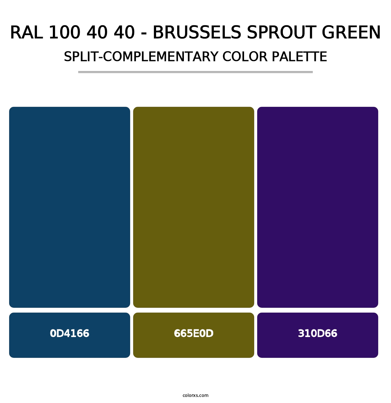 RAL 100 40 40 - Brussels Sprout Green - Split-Complementary Color Palette