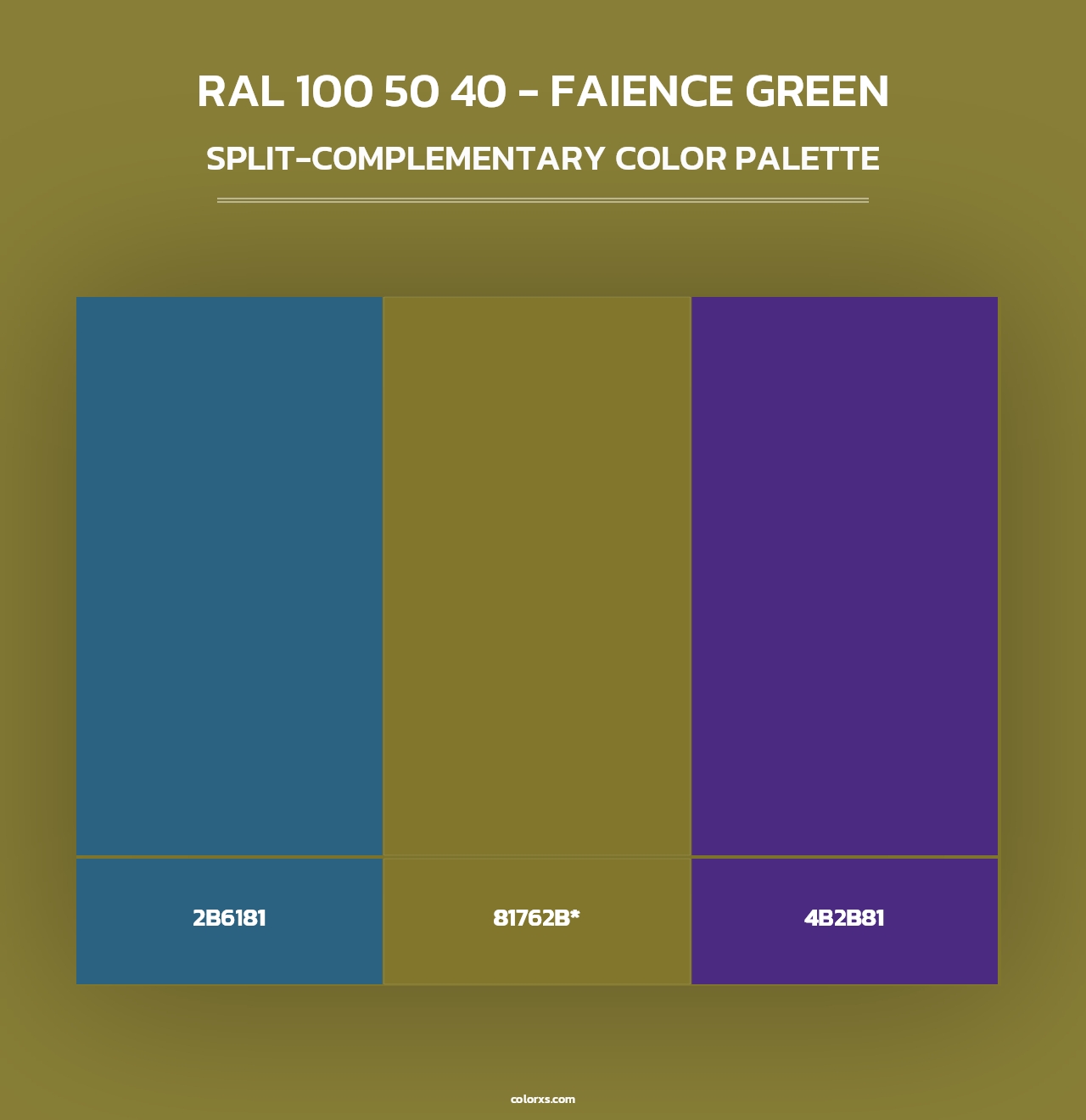 RAL 100 50 40 - Faience Green - Split-Complementary Color Palette