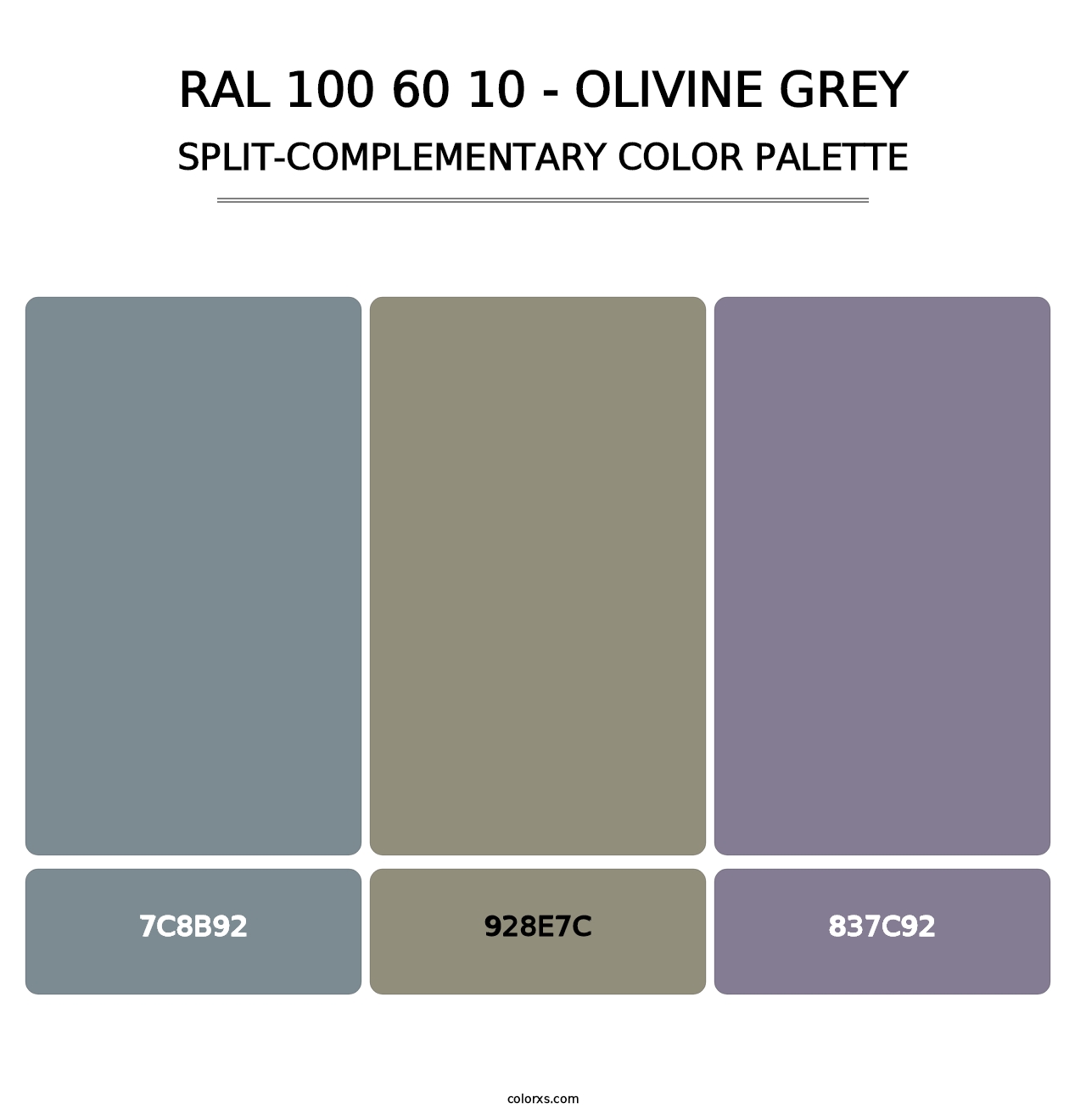 RAL 100 60 10 - Olivine Grey - Split-Complementary Color Palette