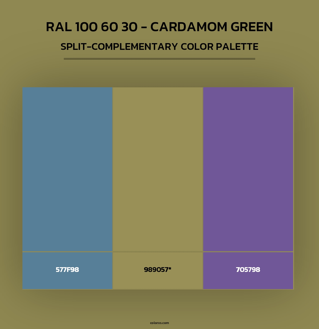 RAL 100 60 30 - Cardamom Green - Split-Complementary Color Palette