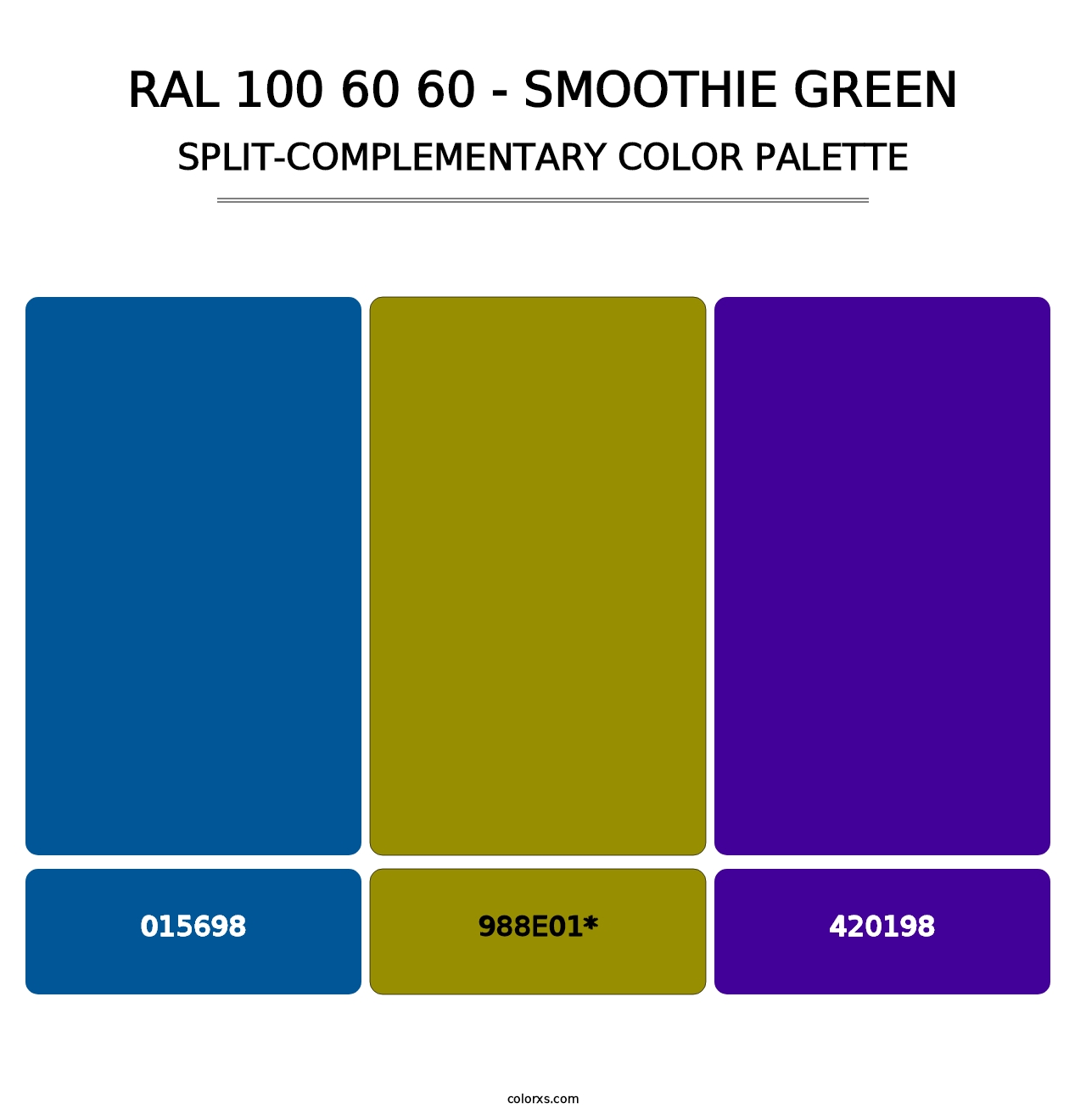 RAL 100 60 60 - Smoothie Green - Split-Complementary Color Palette