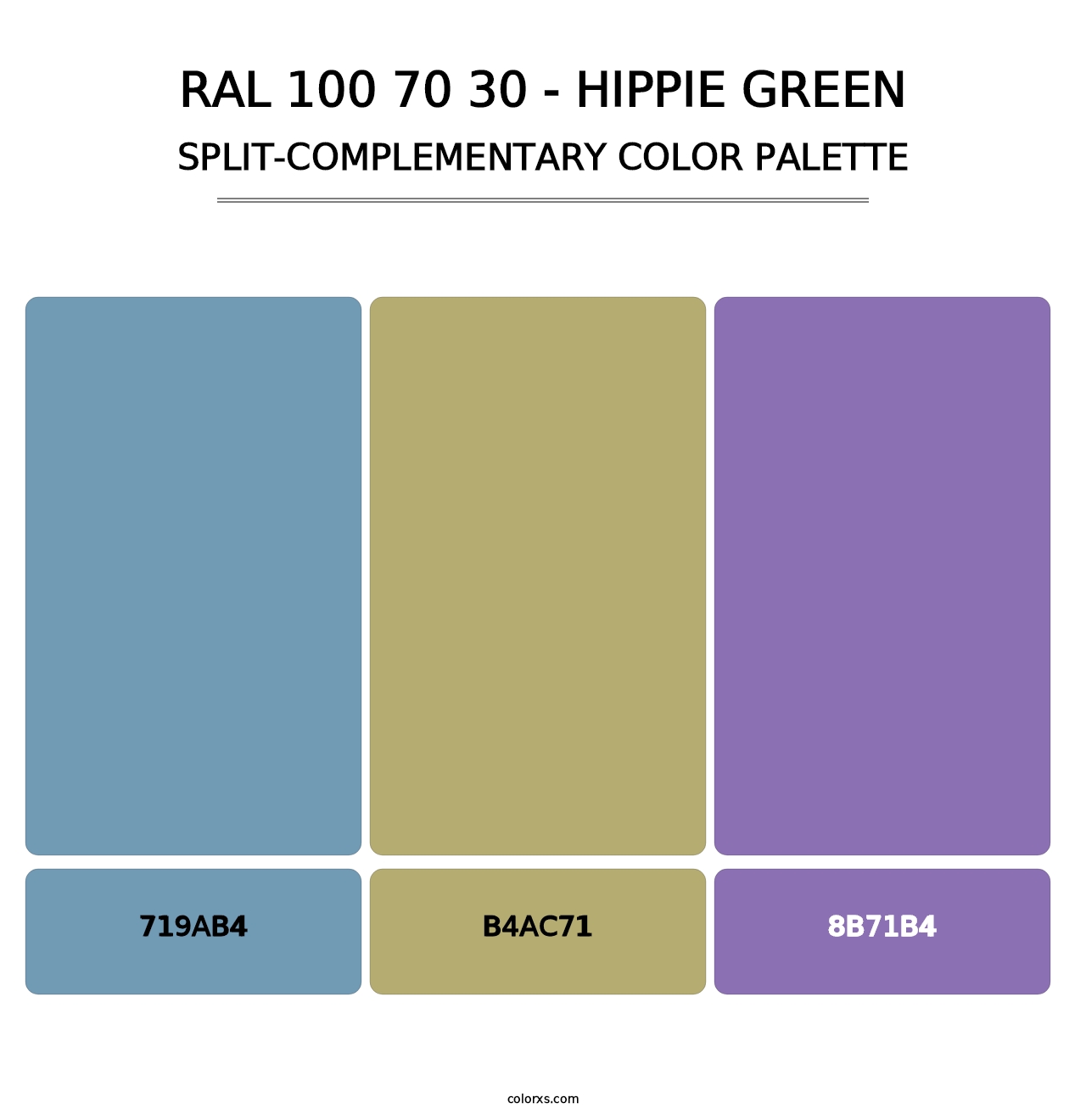 RAL 100 70 30 - Hippie Green - Split-Complementary Color Palette
