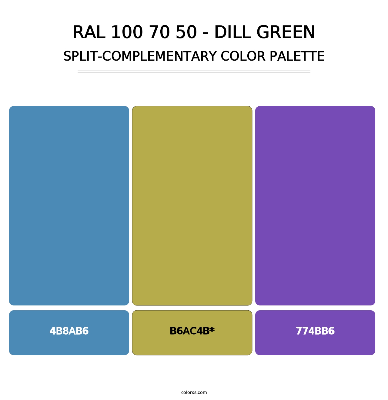 RAL 100 70 50 - Dill Green - Split-Complementary Color Palette