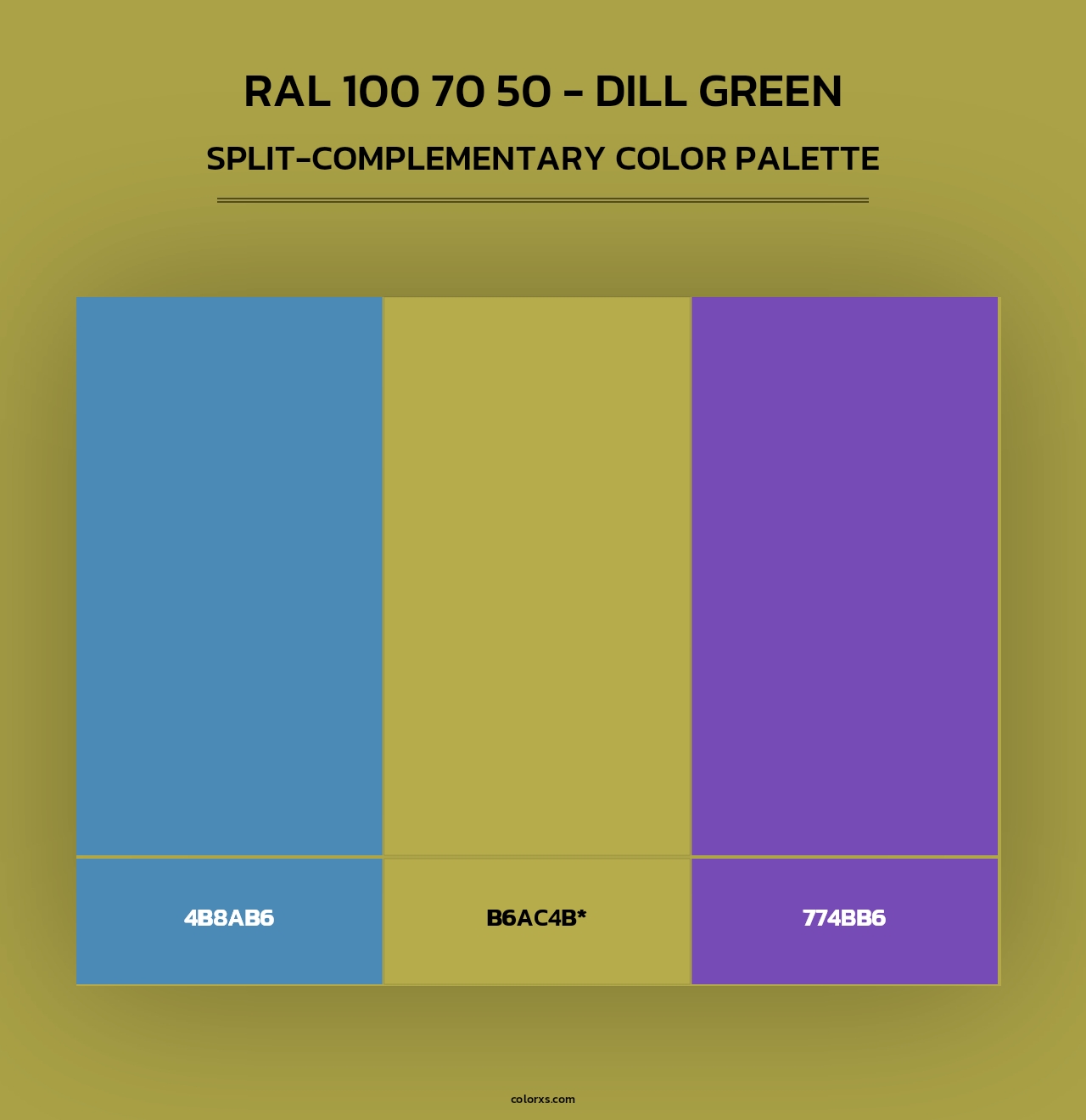 RAL 100 70 50 - Dill Green - Split-Complementary Color Palette
