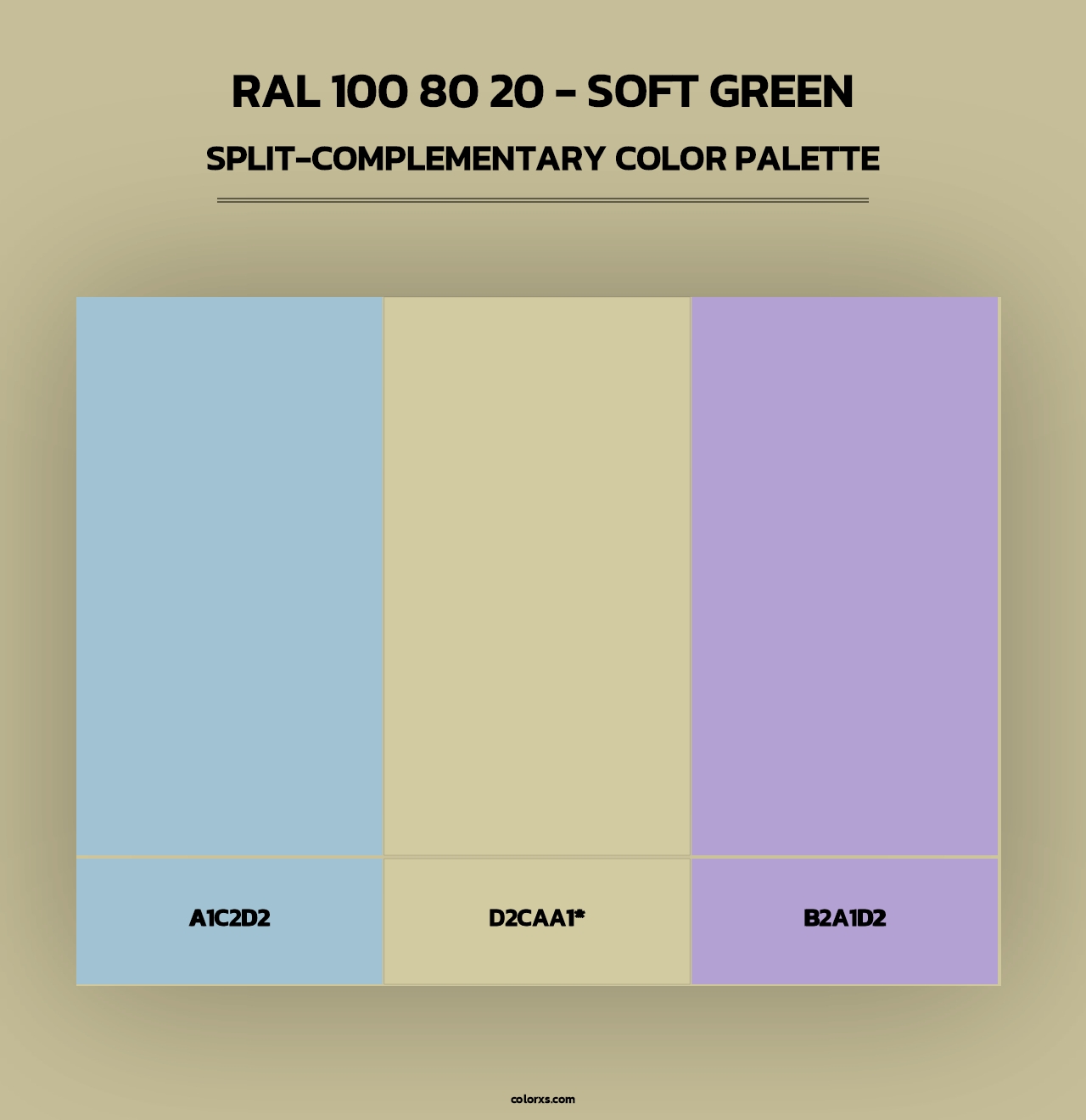 RAL 100 80 20 - Soft Green - Split-Complementary Color Palette