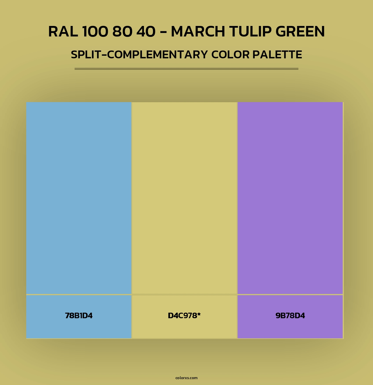 RAL 100 80 40 - March Tulip Green - Split-Complementary Color Palette