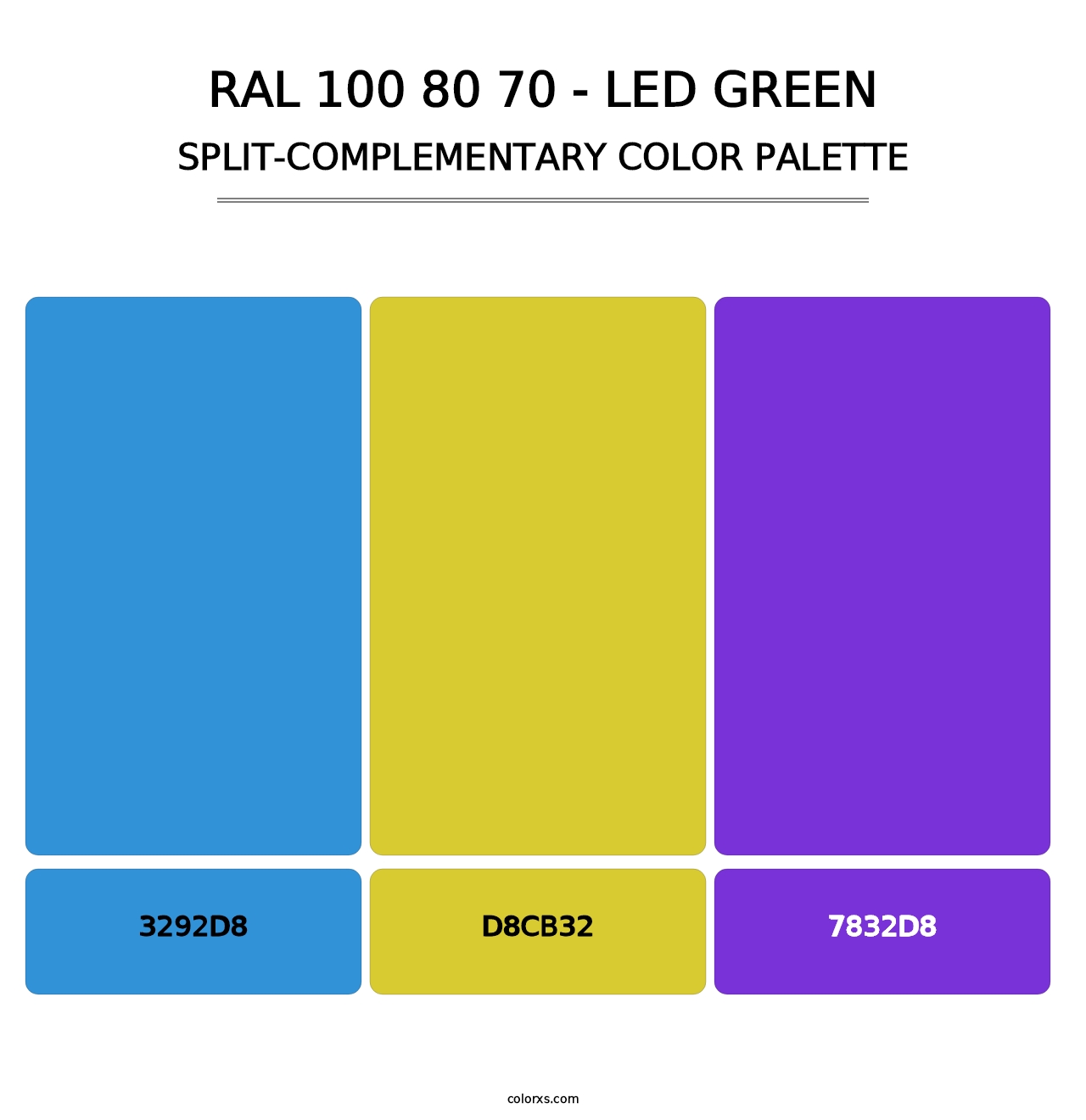 RAL 100 80 70 - LED Green - Split-Complementary Color Palette