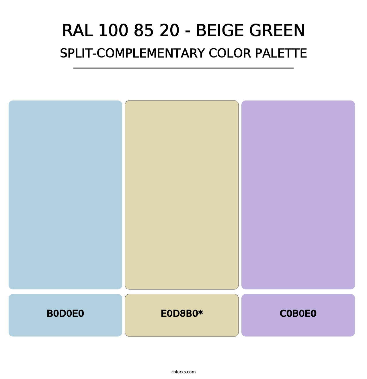 RAL 100 85 20 - Beige Green - Split-Complementary Color Palette