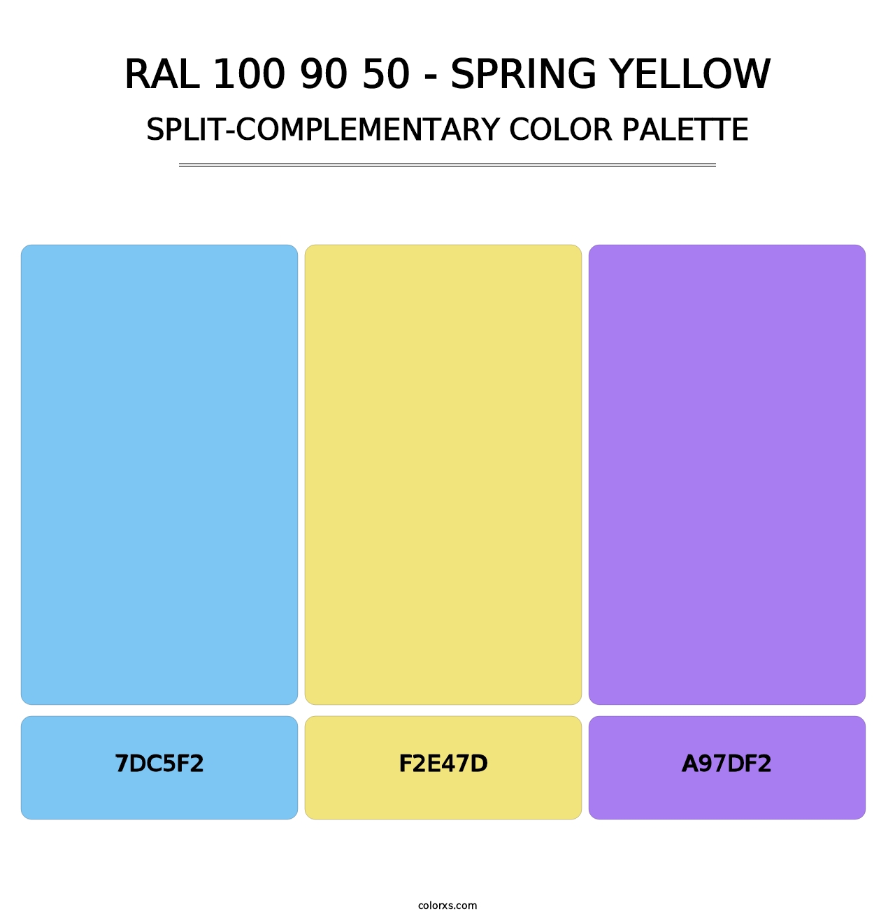 RAL 100 90 50 - Spring Yellow - Split-Complementary Color Palette