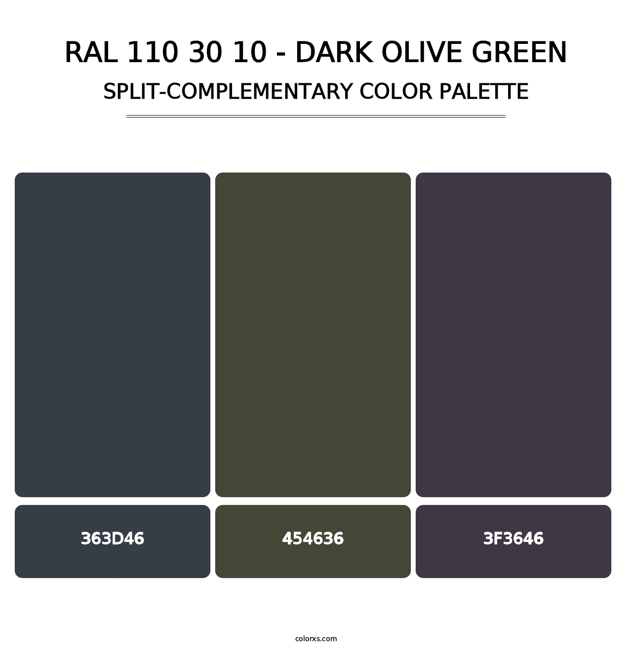 RAL 110 30 10 - Dark Olive Green - Split-Complementary Color Palette
