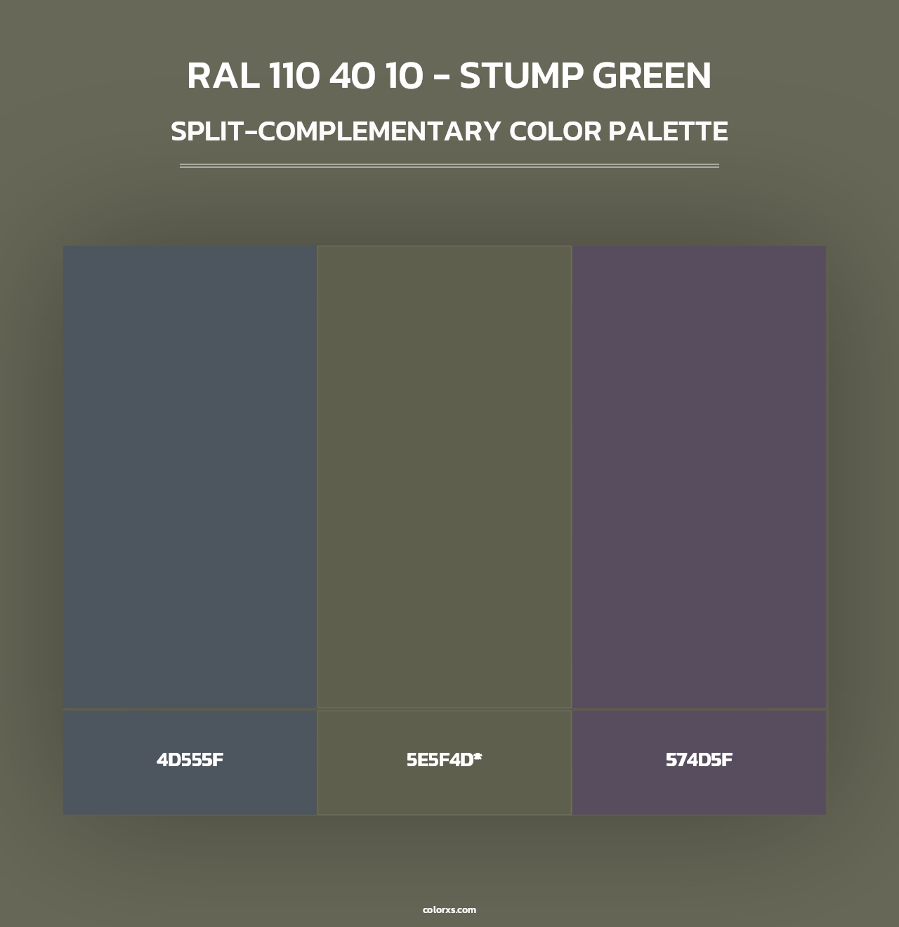 RAL 110 40 10 - Stump Green - Split-Complementary Color Palette