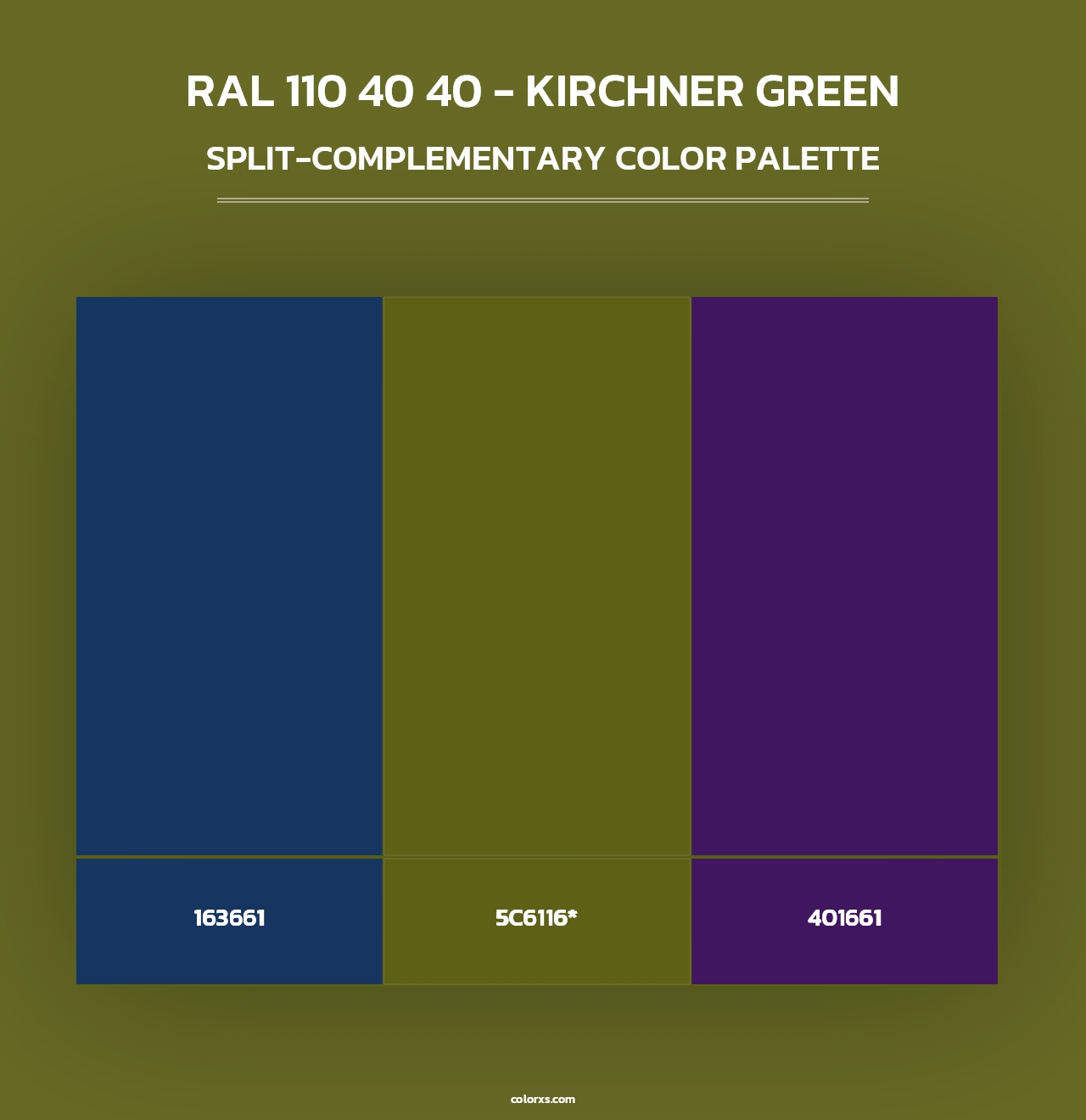RAL 110 40 40 - Kirchner Green - Split-Complementary Color Palette