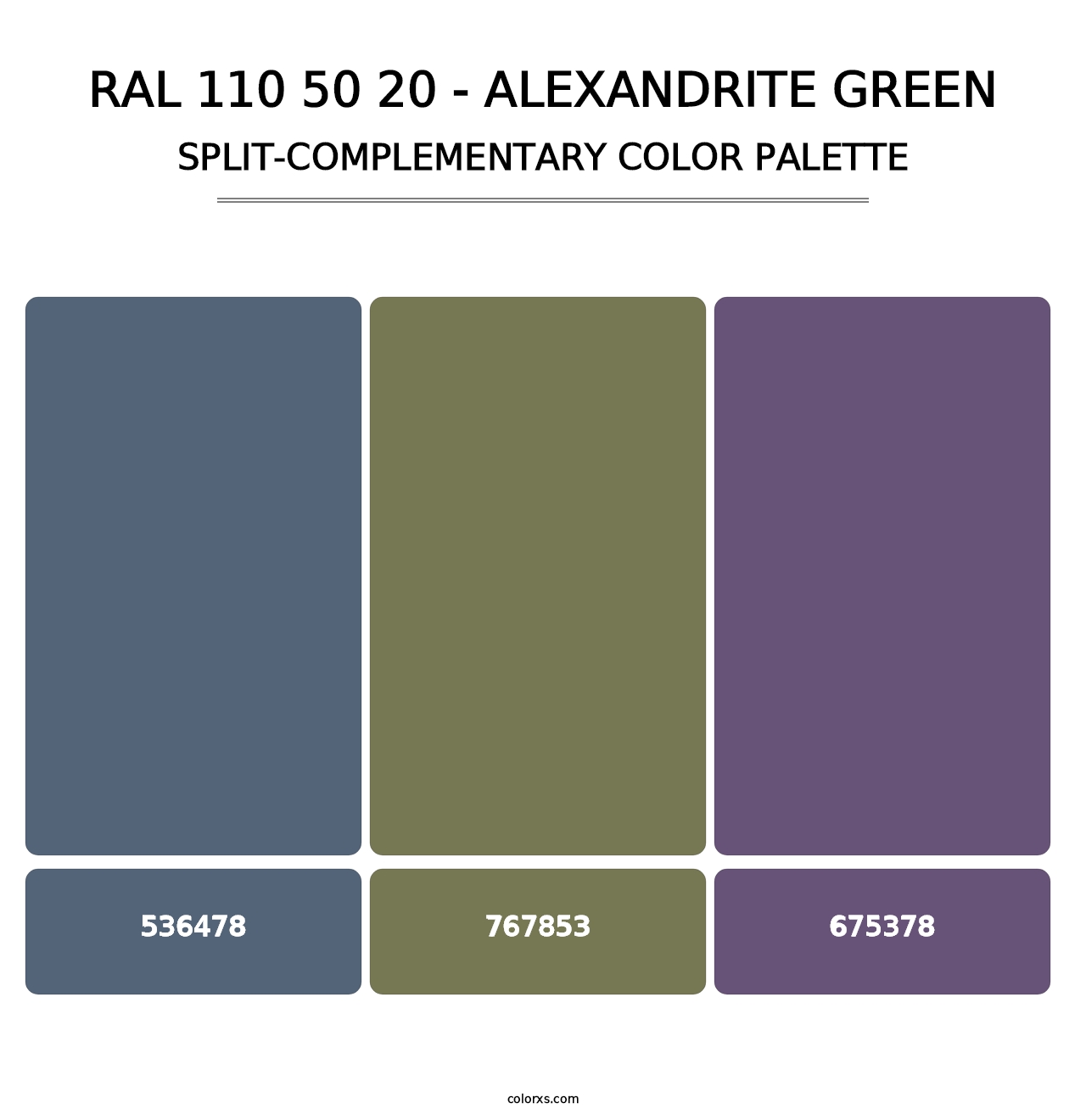 RAL 110 50 20 - Alexandrite Green - Split-Complementary Color Palette