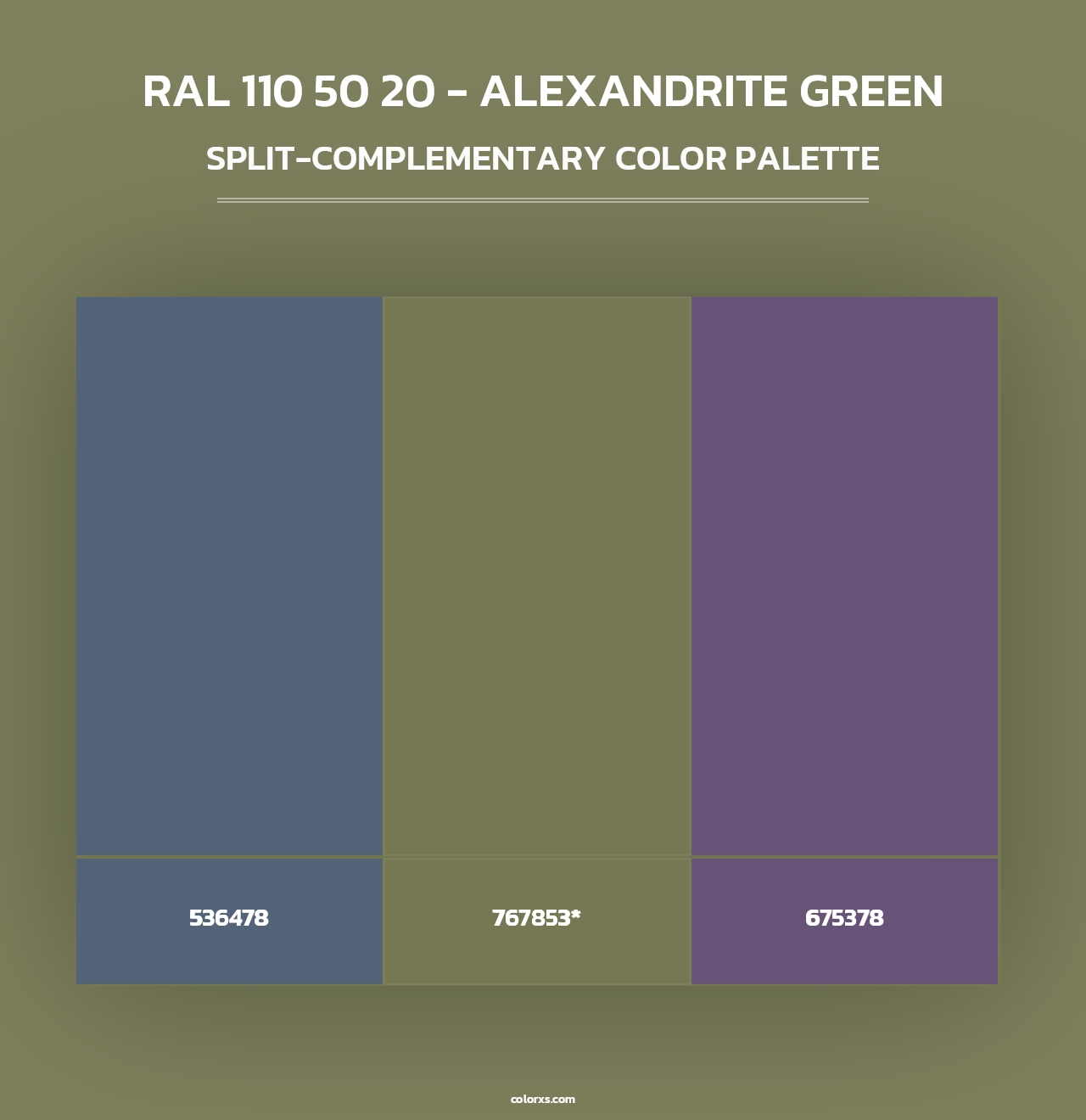 RAL 110 50 20 - Alexandrite Green - Split-Complementary Color Palette