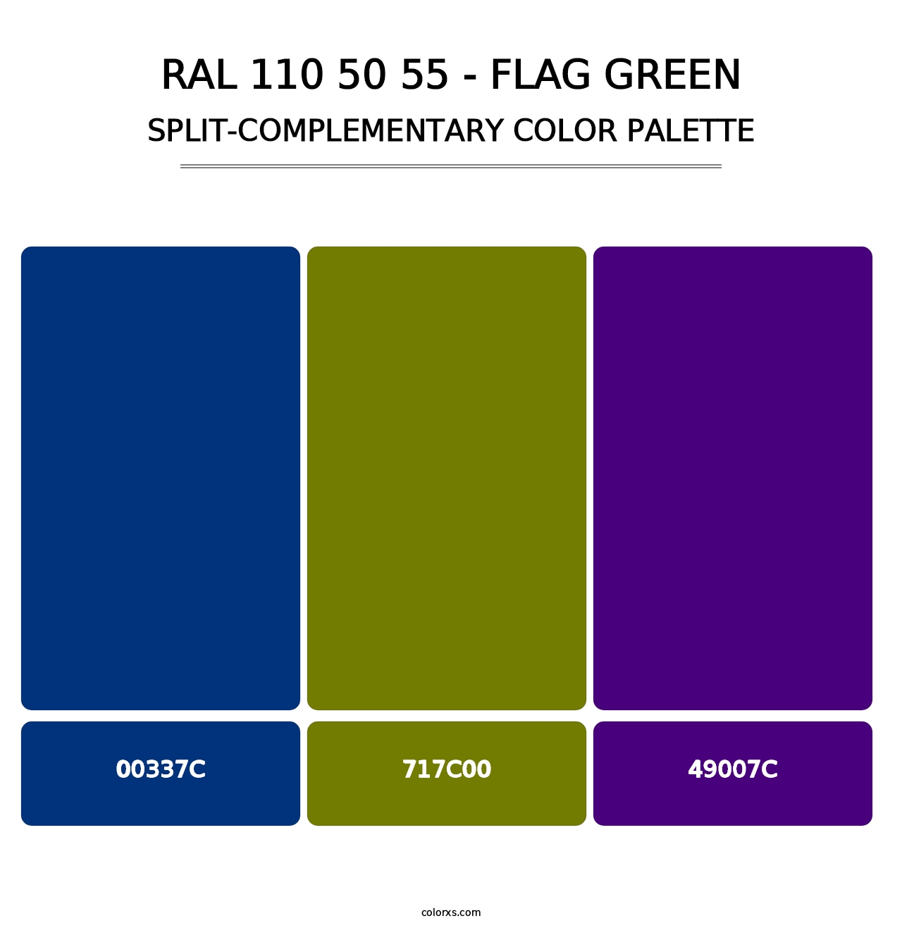 RAL 110 50 55 - Flag Green - Split-Complementary Color Palette