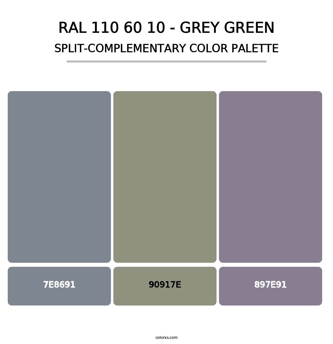 RAL 110 60 10 - Grey Green - Split-Complementary Color Palette