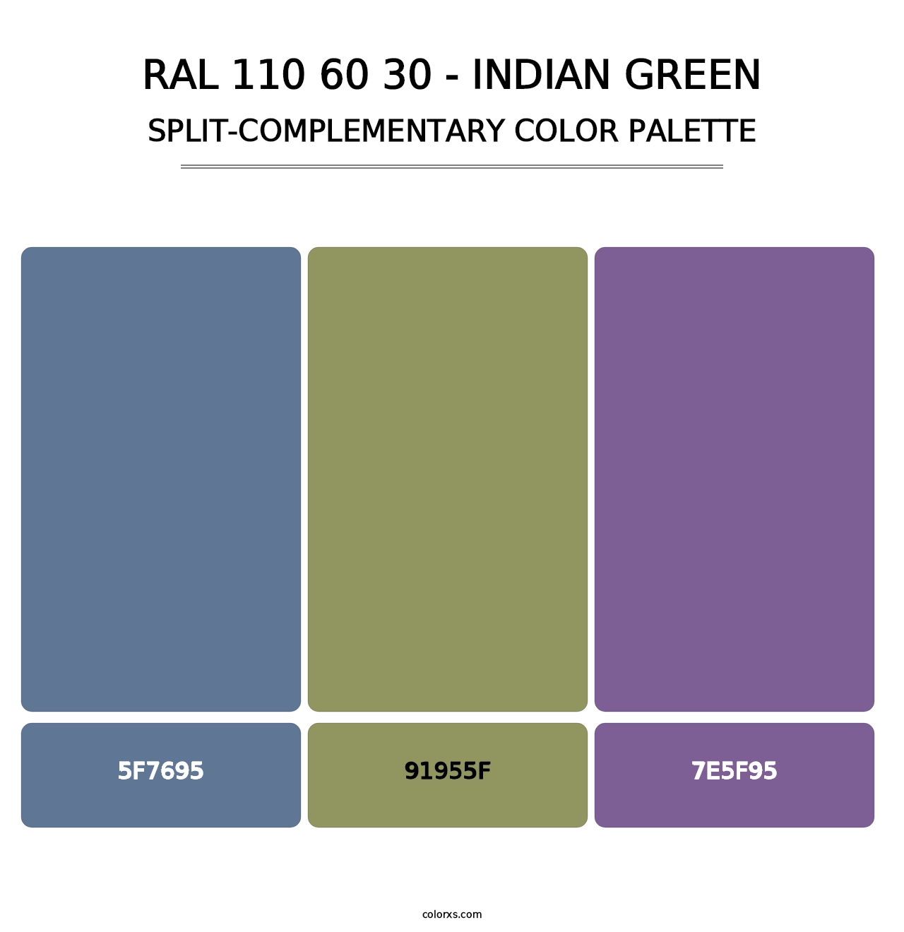 RAL 110 60 30 - Indian Green - Split-Complementary Color Palette