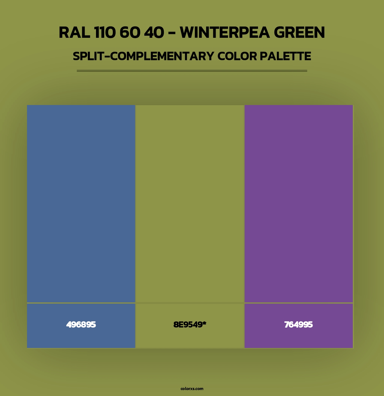 RAL 110 60 40 - Winterpea Green - Split-Complementary Color Palette