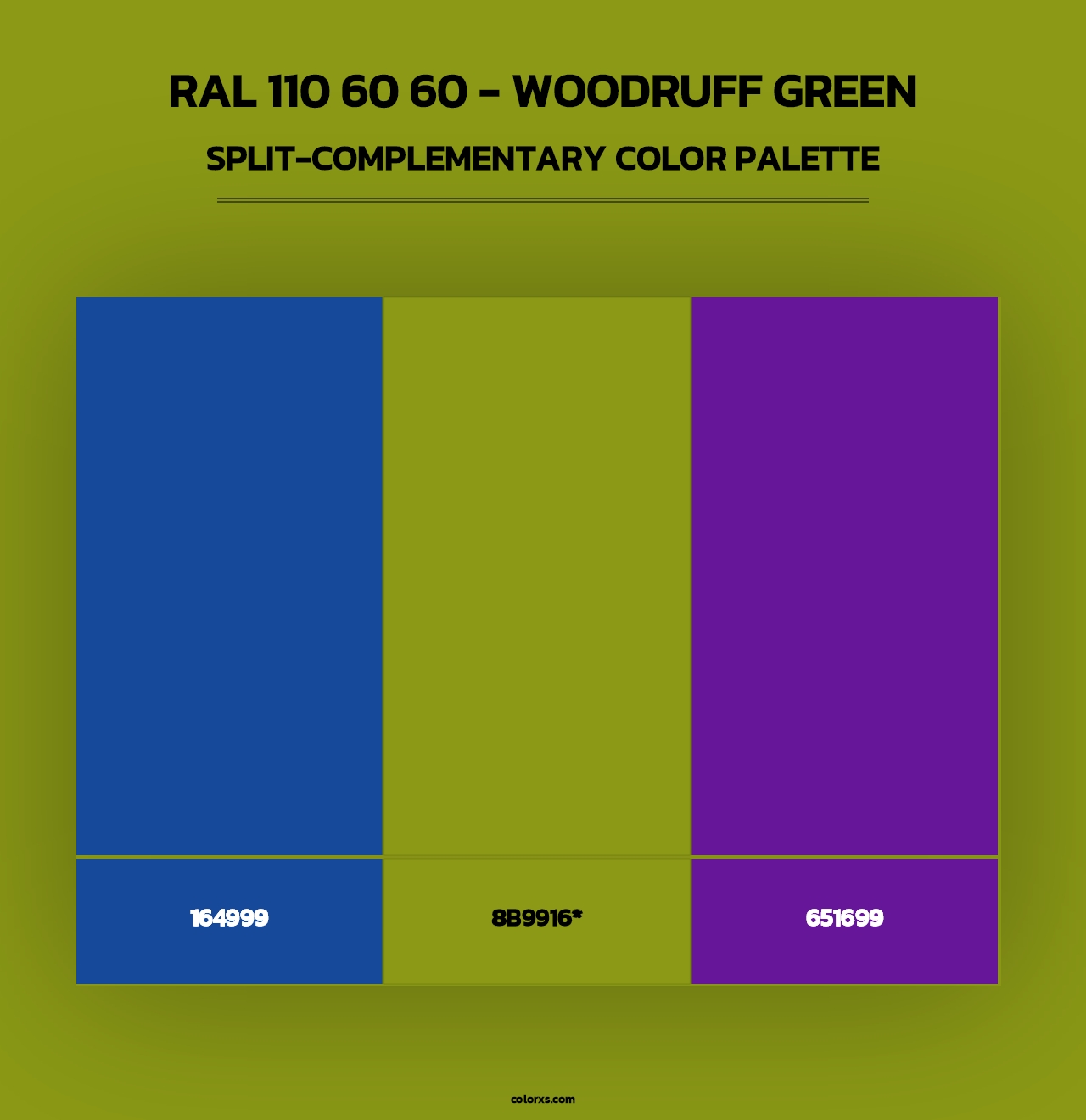 RAL 110 60 60 - Woodruff Green - Split-Complementary Color Palette