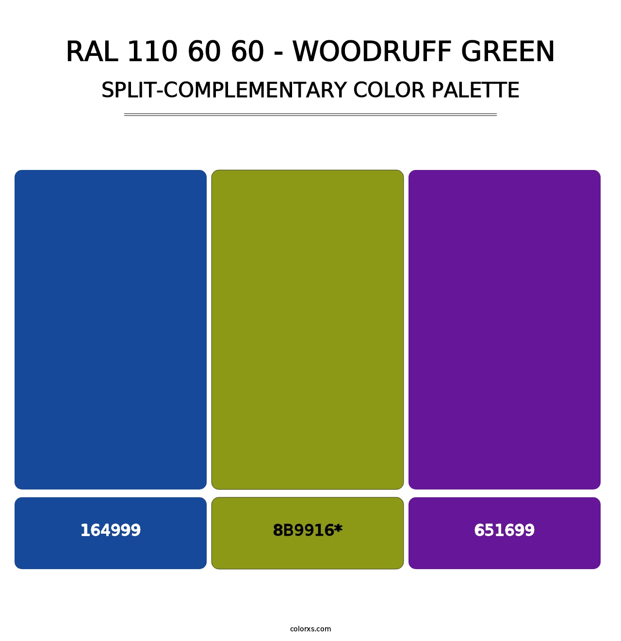 RAL 110 60 60 - Woodruff Green - Split-Complementary Color Palette