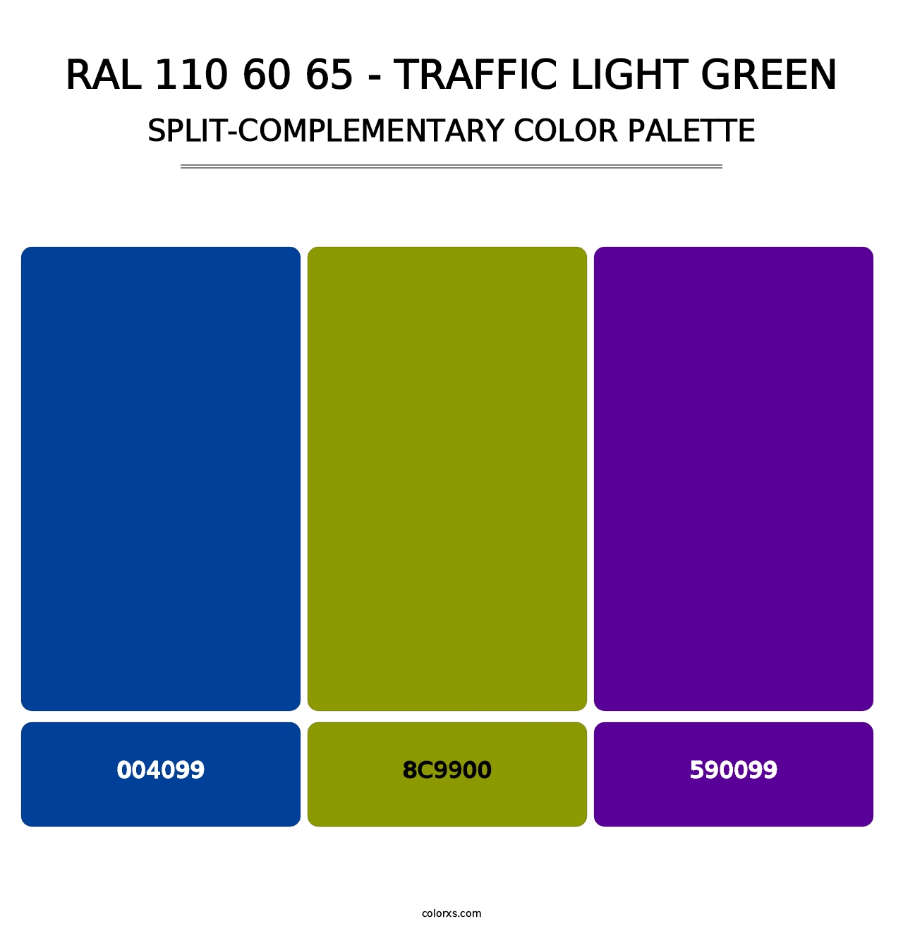 RAL 110 60 65 - Traffic Light Green - Split-Complementary Color Palette