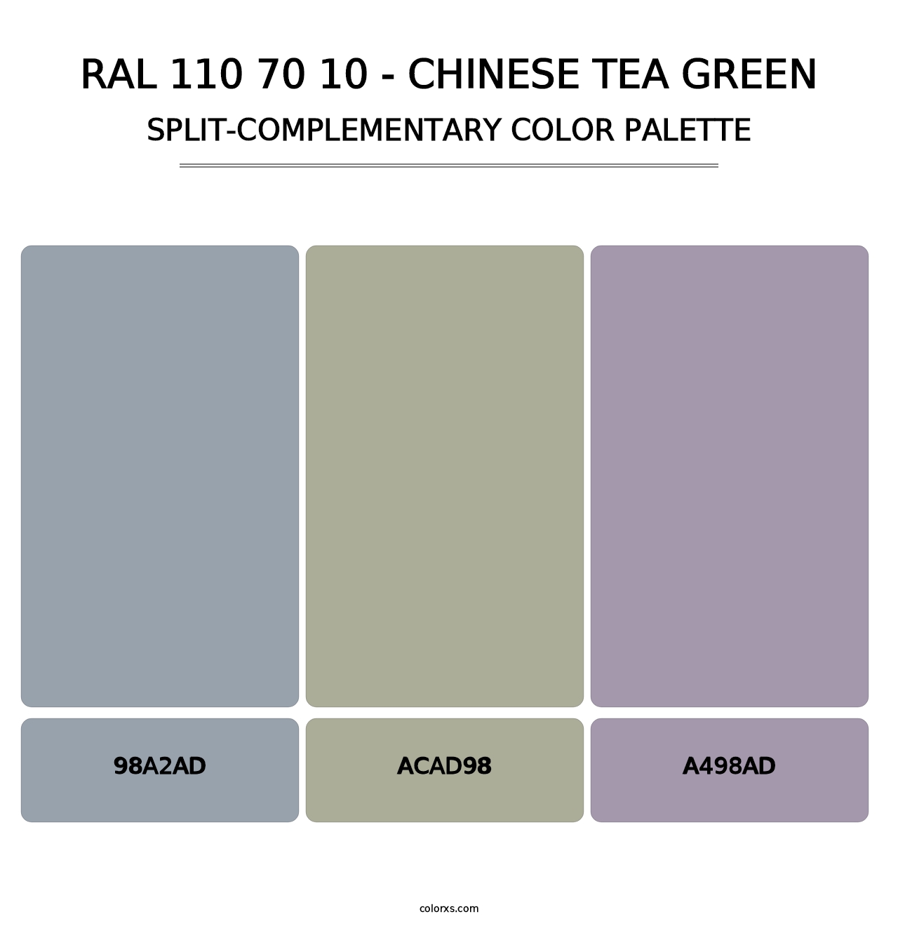 RAL 110 70 10 - Chinese Tea Green - Split-Complementary Color Palette