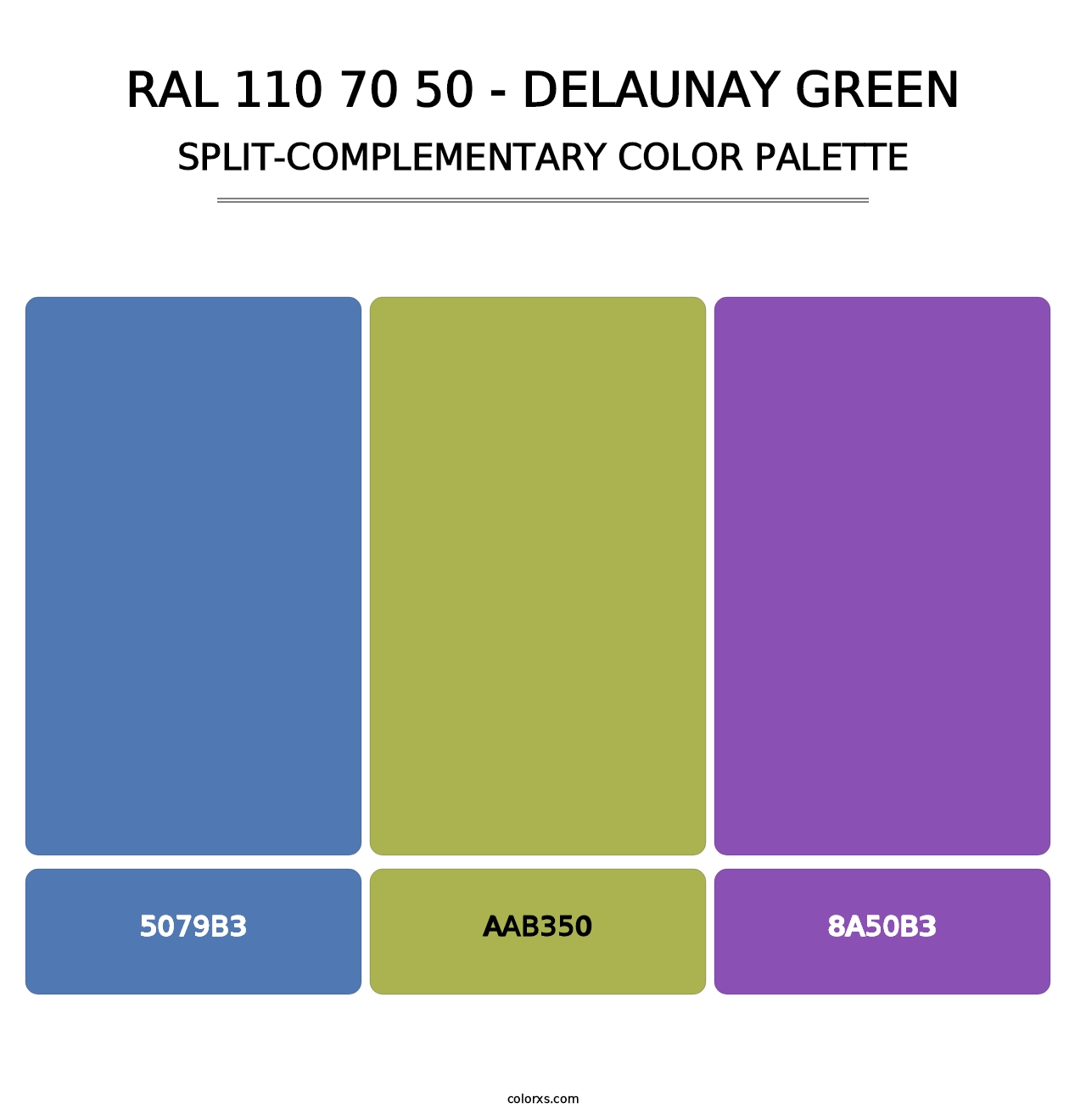 RAL 110 70 50 - Delaunay Green - Split-Complementary Color Palette
