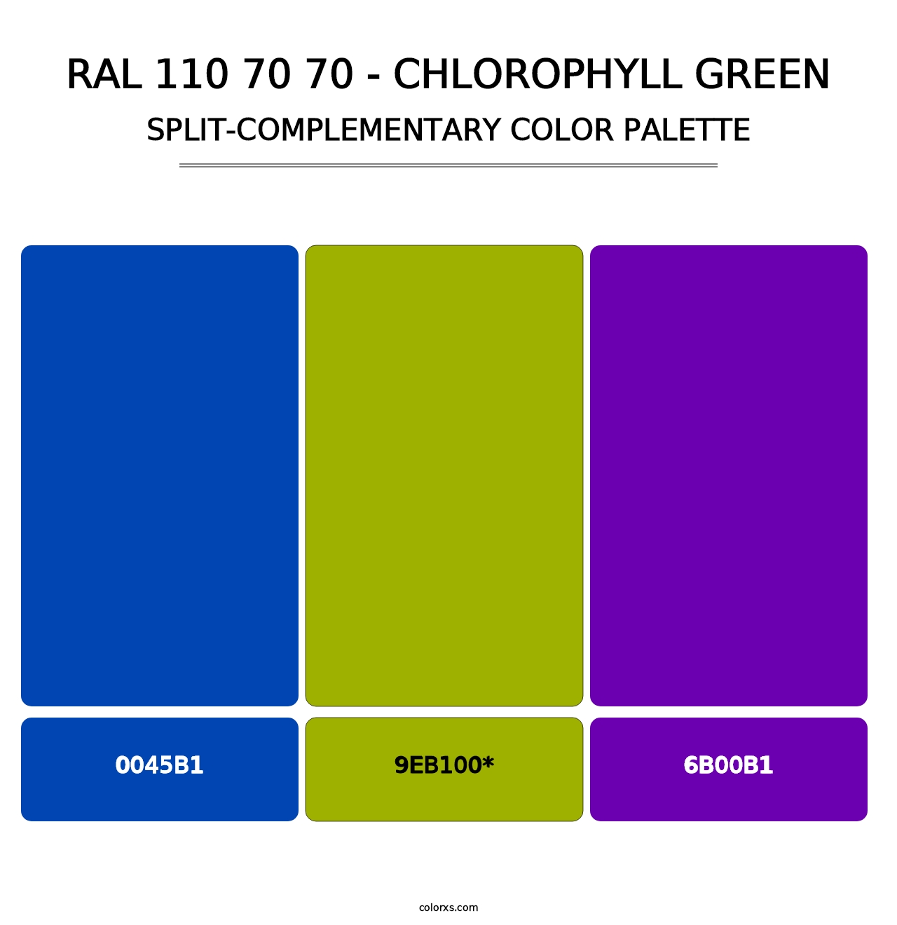 RAL 110 70 70 - Chlorophyll Green - Split-Complementary Color Palette