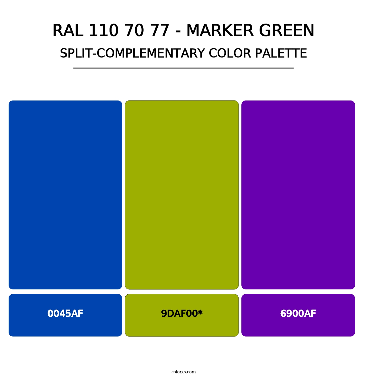 RAL 110 70 77 - Marker Green - Split-Complementary Color Palette