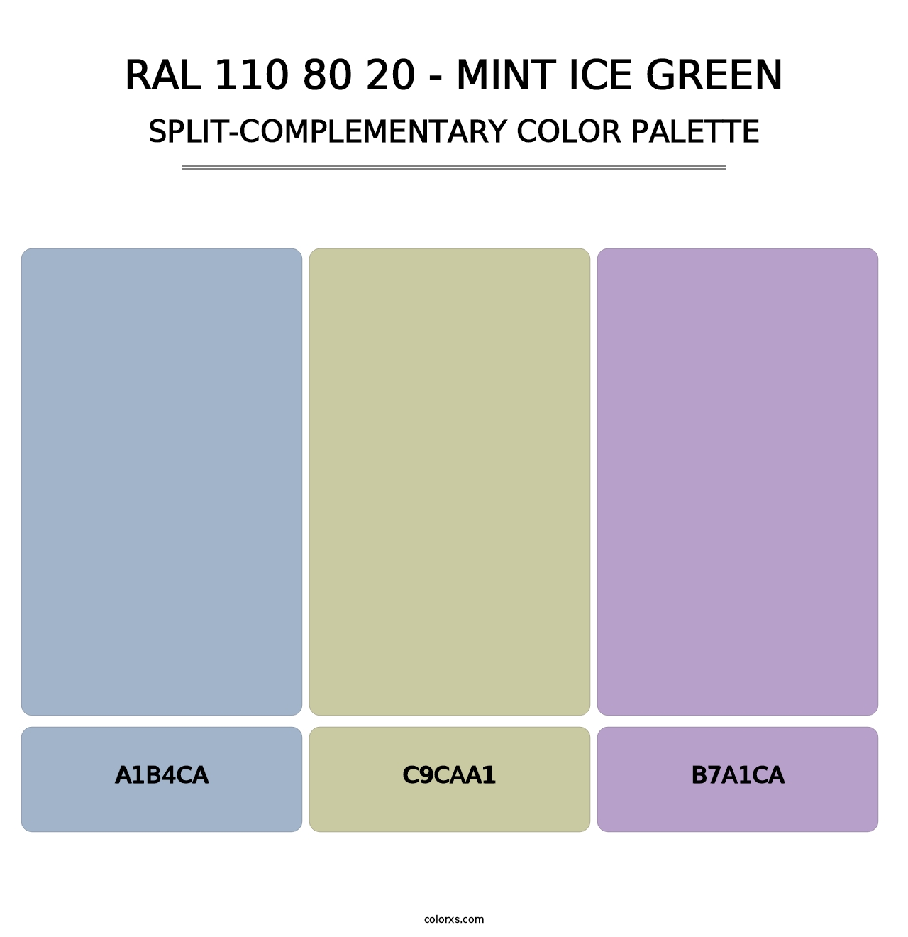 RAL 110 80 20 - Mint Ice Green - Split-Complementary Color Palette