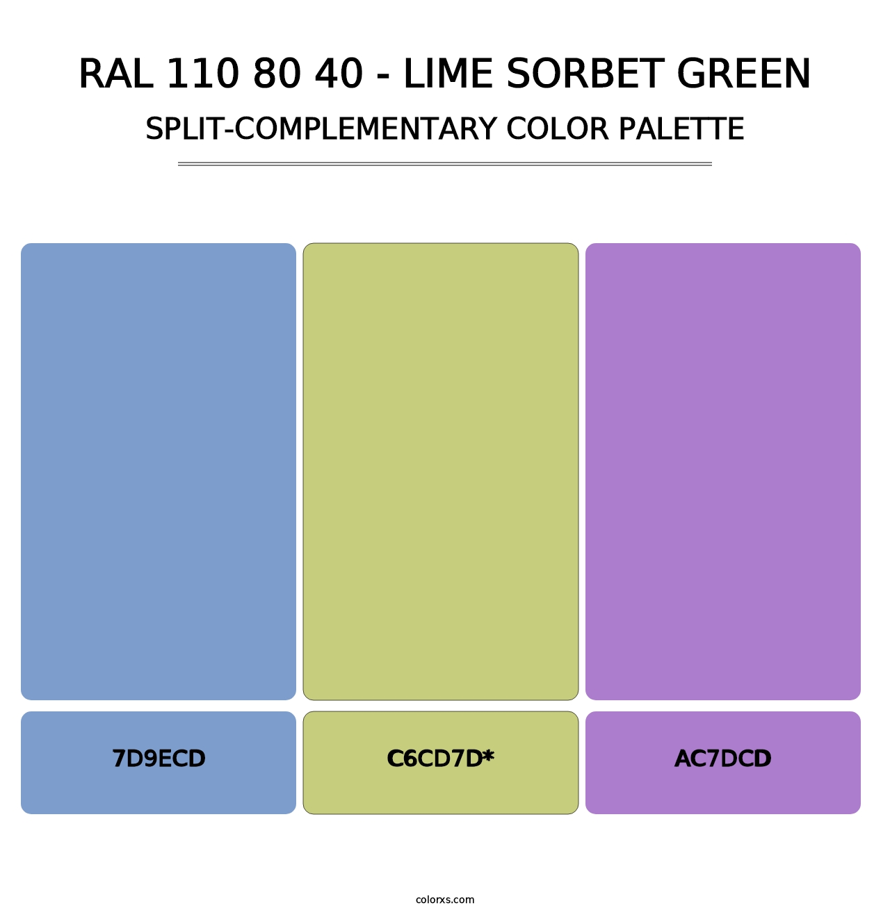 RAL 110 80 40 - Lime Sorbet Green - Split-Complementary Color Palette